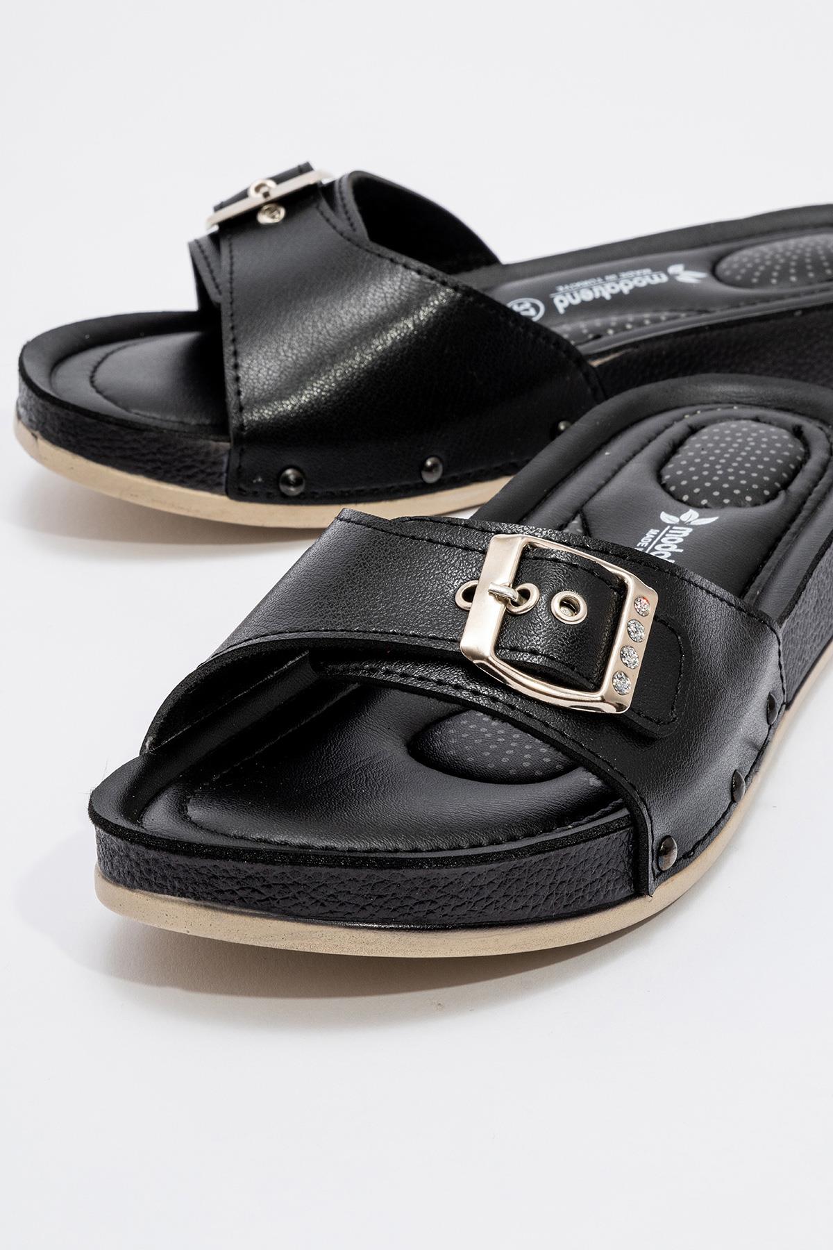 Kadın Tek Tokalı Terlik SİYAH - Görsel 4