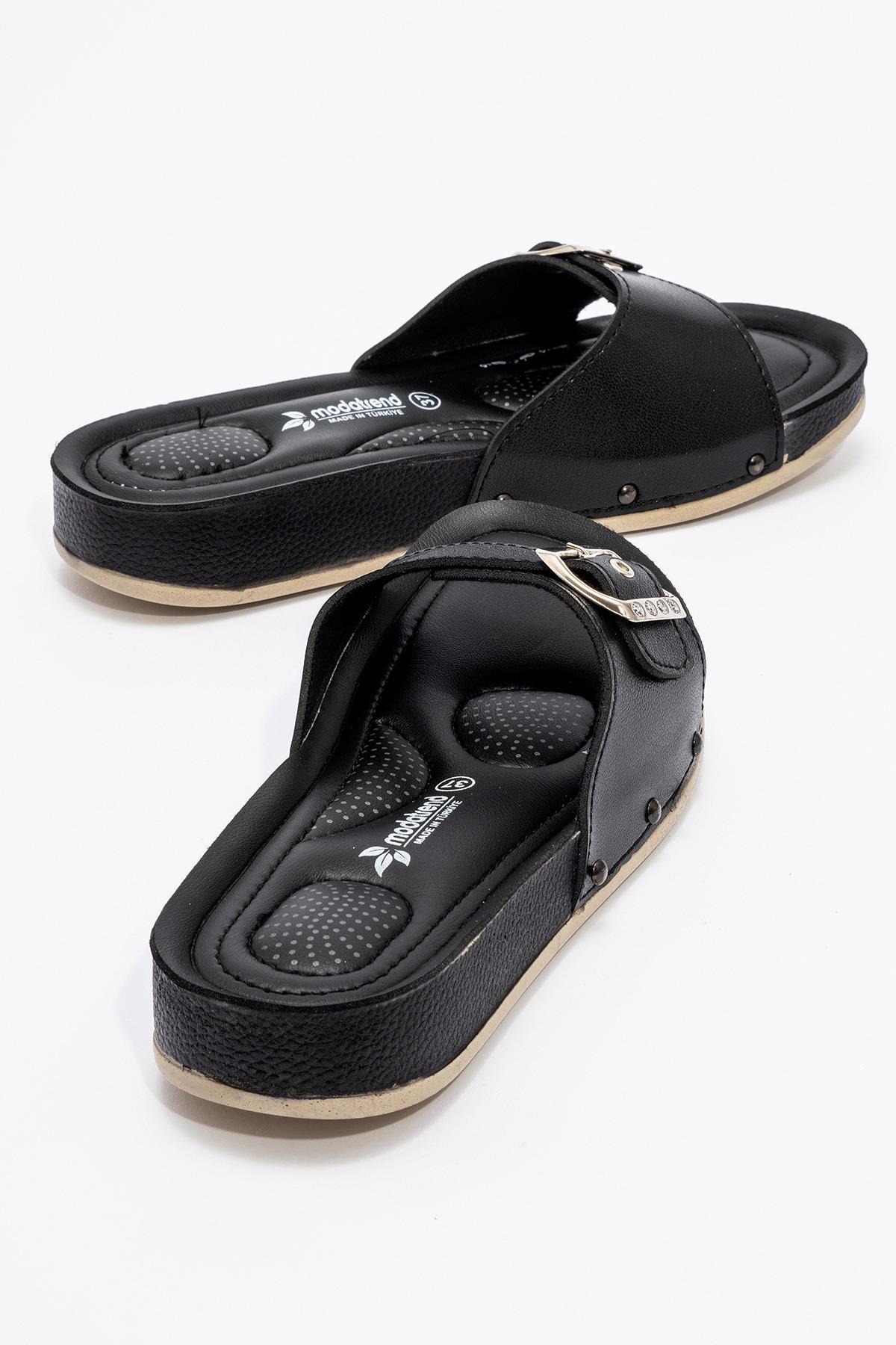 Kadın Tek Tokalı Terlik SİYAH - Görsel 5