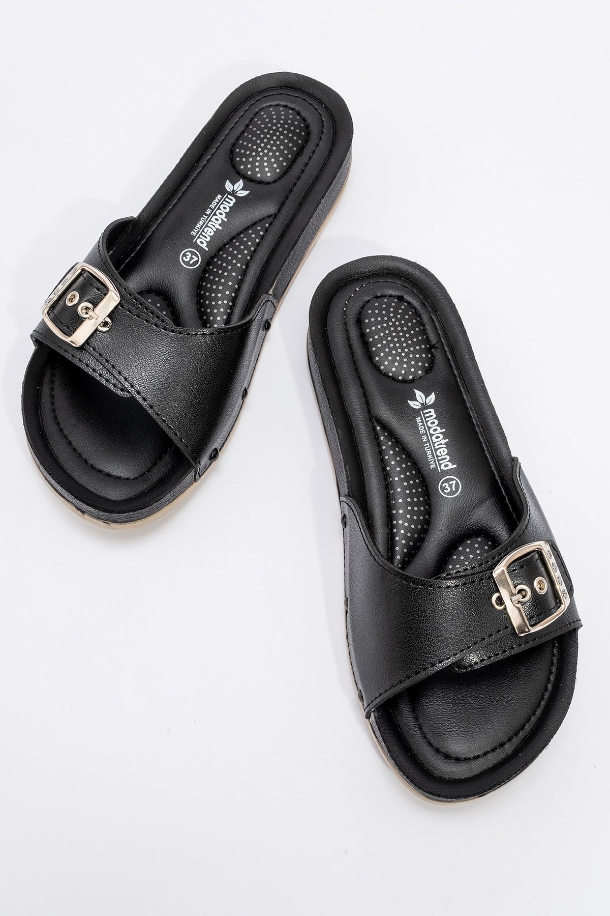 Kadın Tek Tokalı Terlik SİYAH - Görsel 6