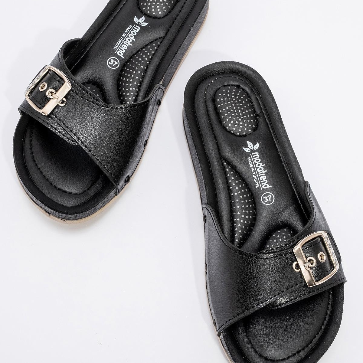 Kadın Tek Tokalı Terlik SİYAH - Görsel 7