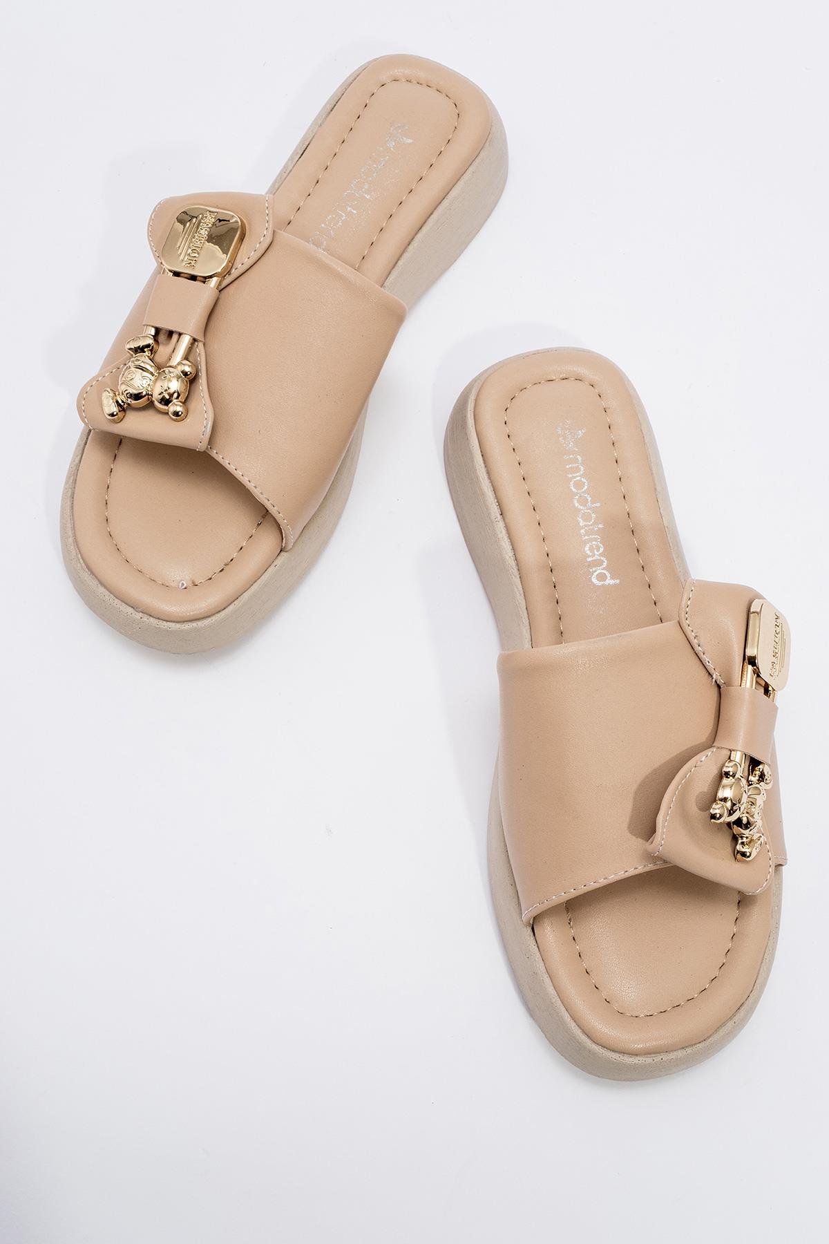 Kadın Ayıcık Tokalı Terlik NUDE - Görsel 6