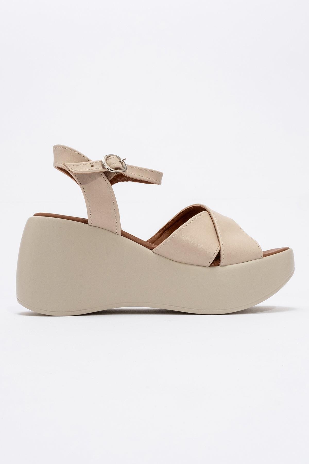 Kadın Çapraz Biyeli Sandalet BEJ - Görsel 2