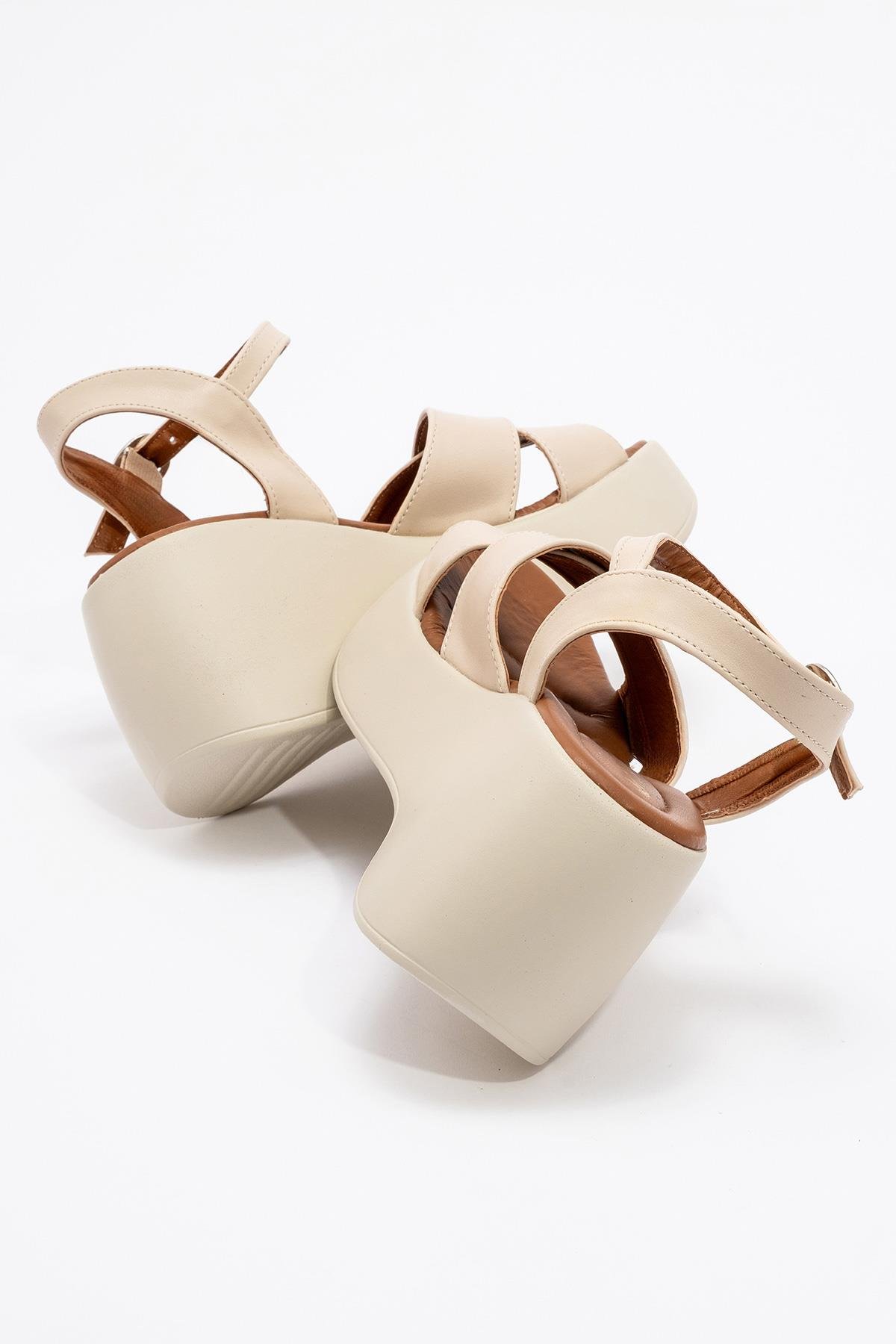 Kadın Çapraz Biyeli Sandalet BEJ - Görsel 5