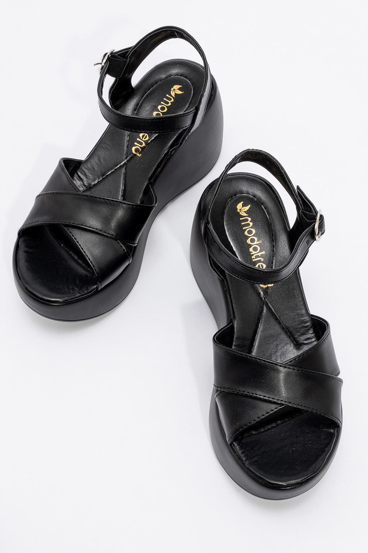 Kadın Çapraz Biyeli Sandalet SİYAH - Görsel 6