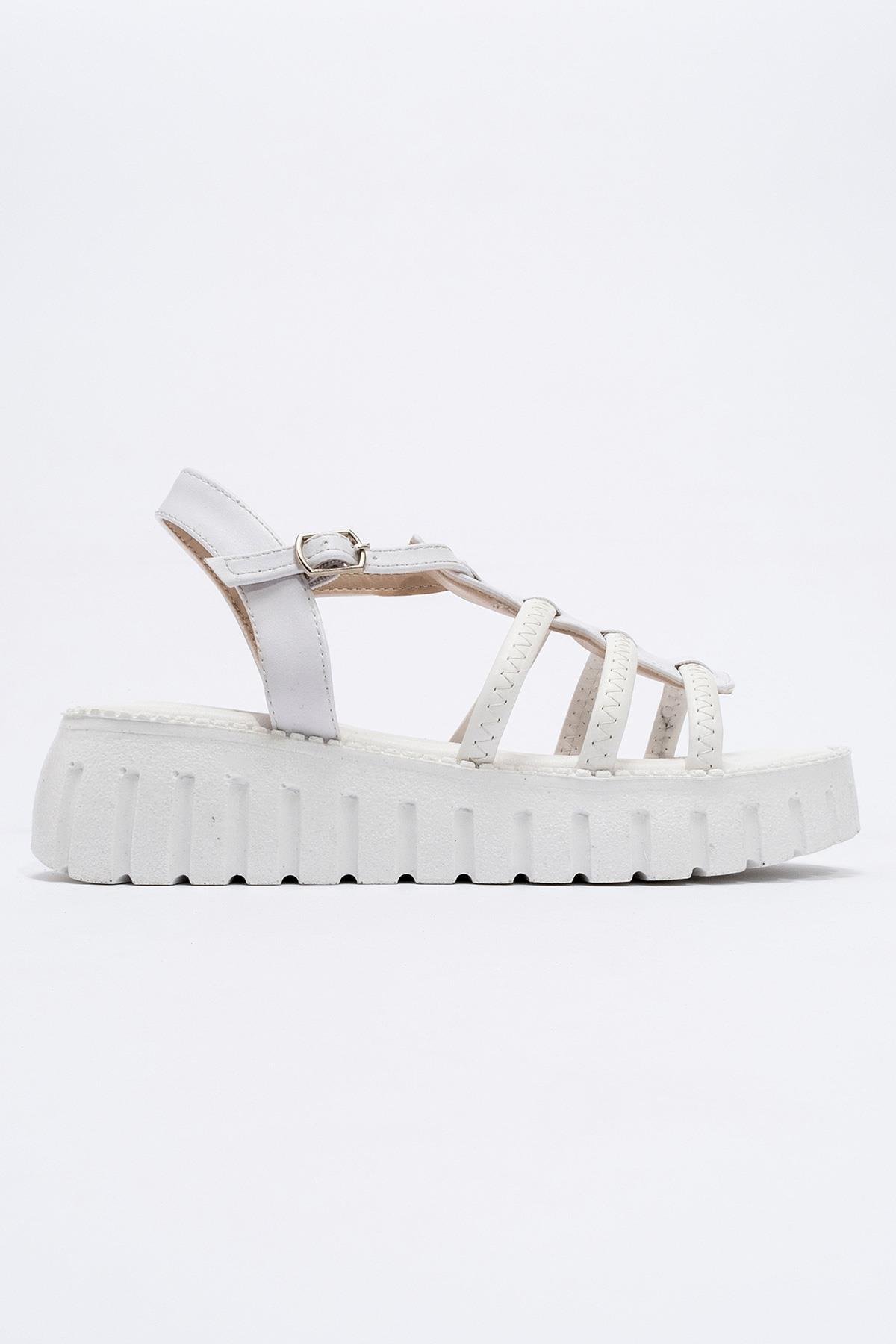 Kadın 3 Biyeli Sandalet BEYAZ - Görsel 2