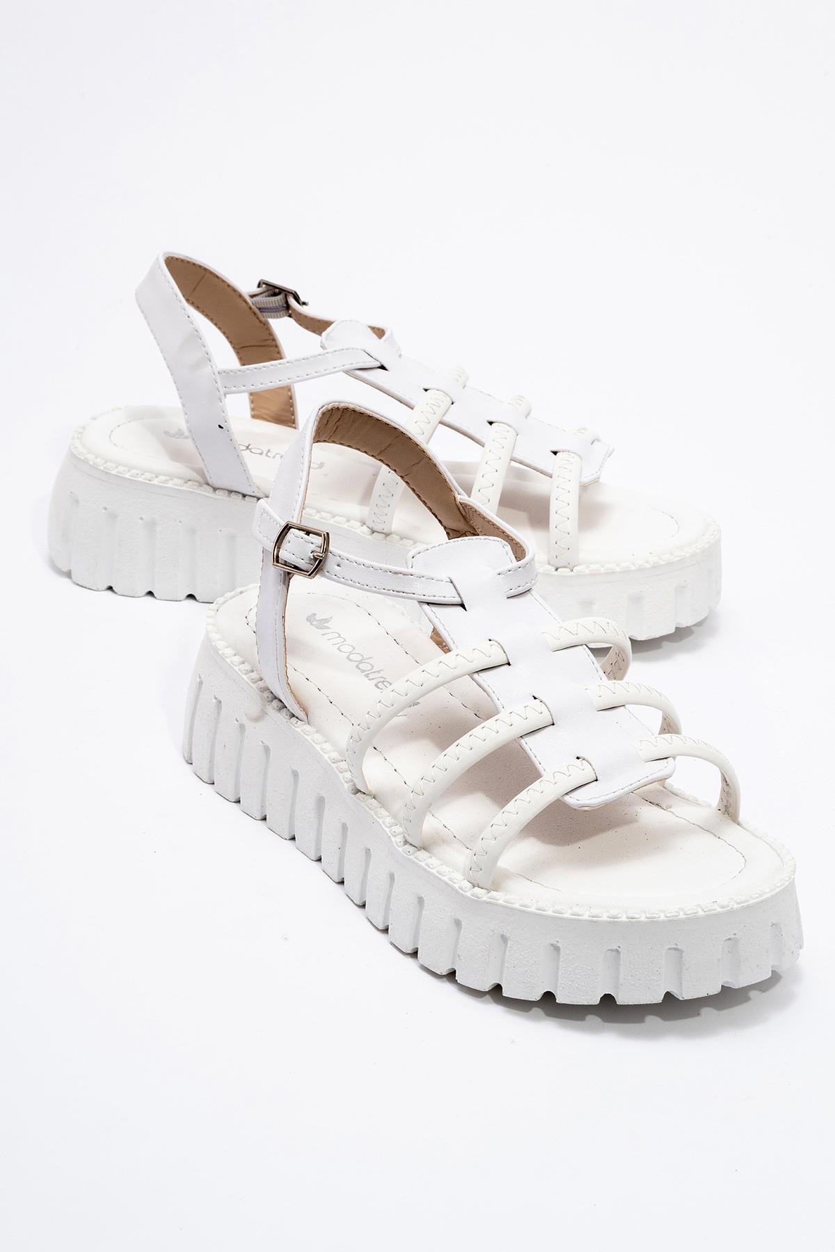 Kadın 3 Biyeli Sandalet BEYAZ - Görsel 3
