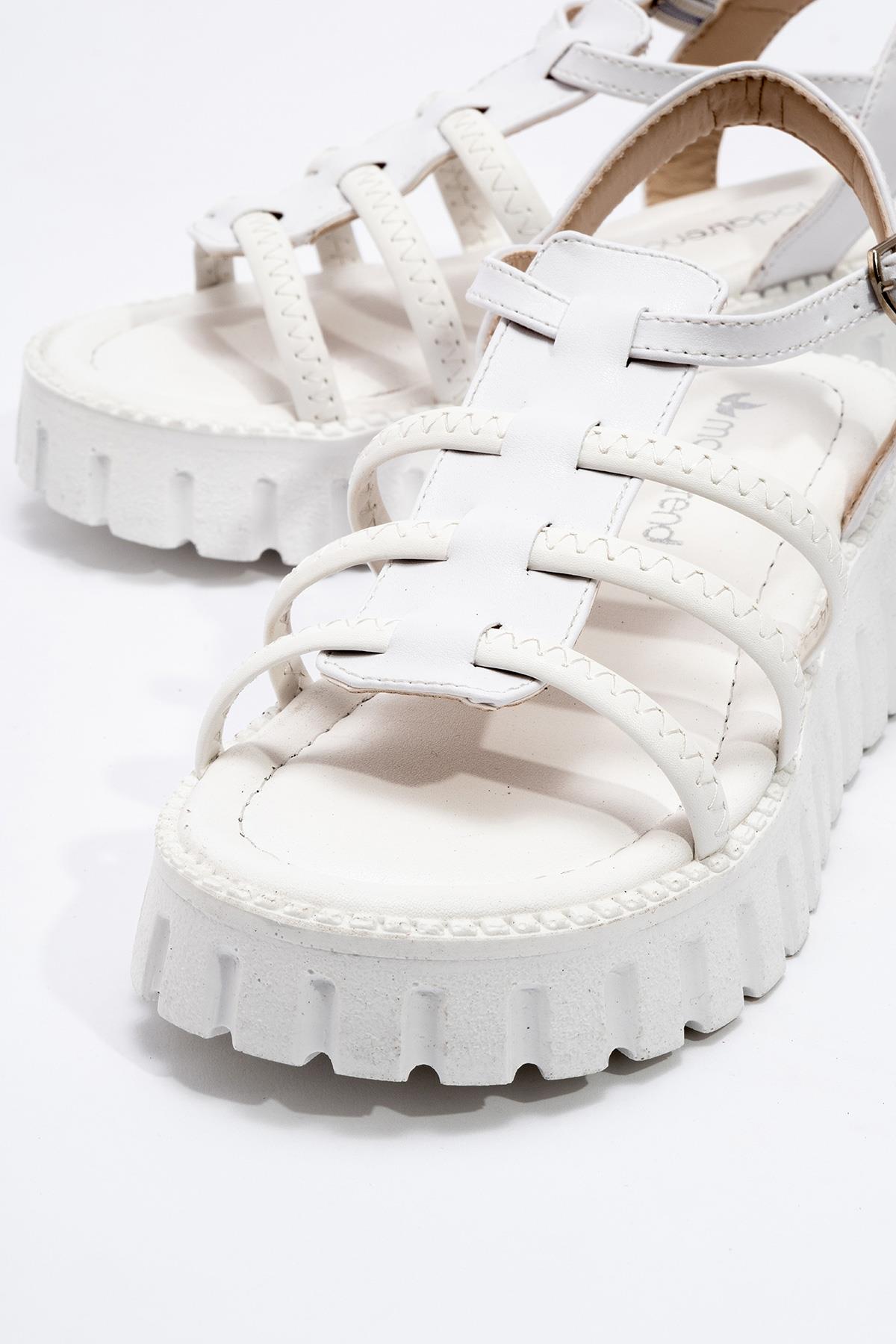 Kadın 3 Biyeli Sandalet BEYAZ - Görsel 4