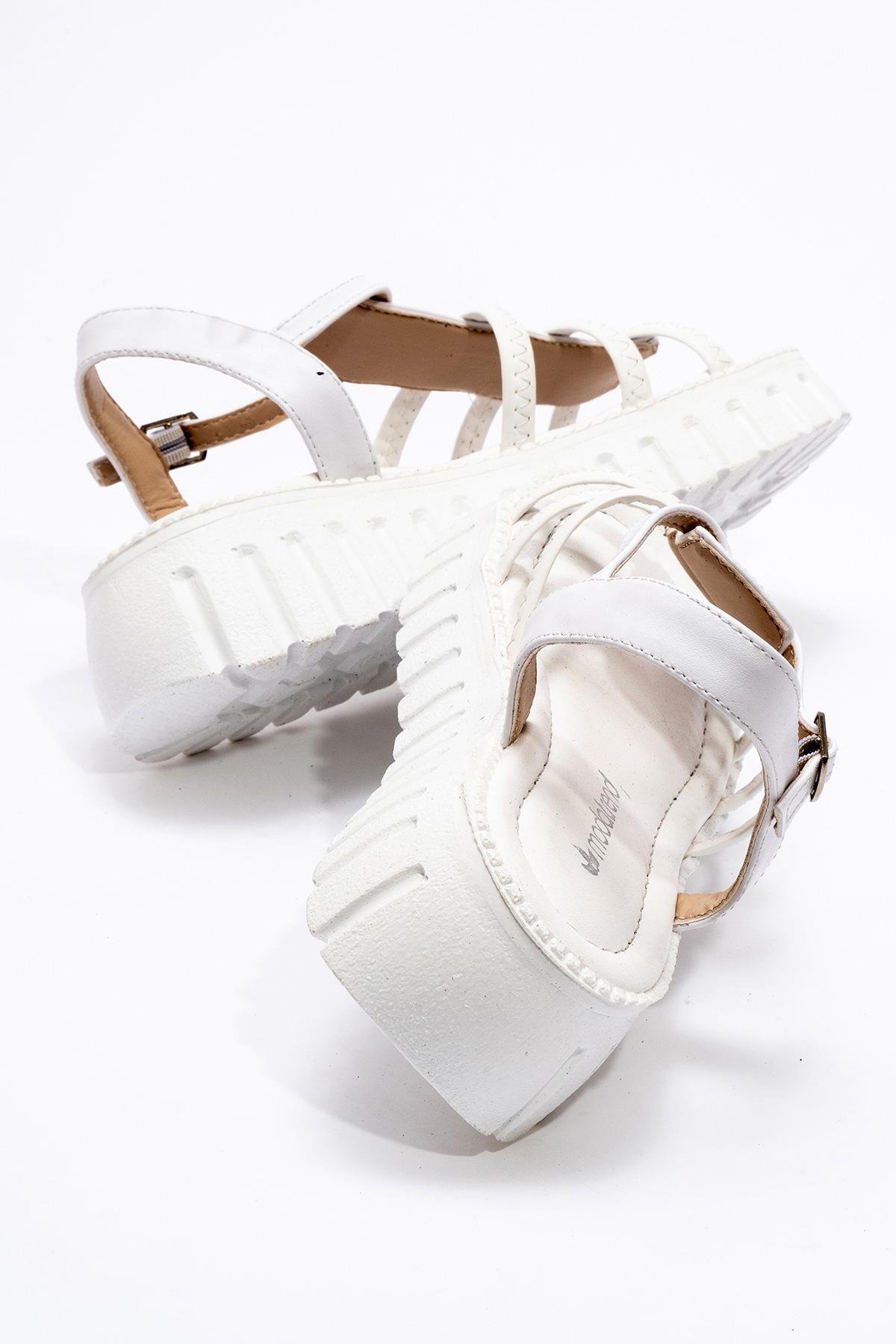 Kadın 3 Biyeli Sandalet BEYAZ - Görsel 5