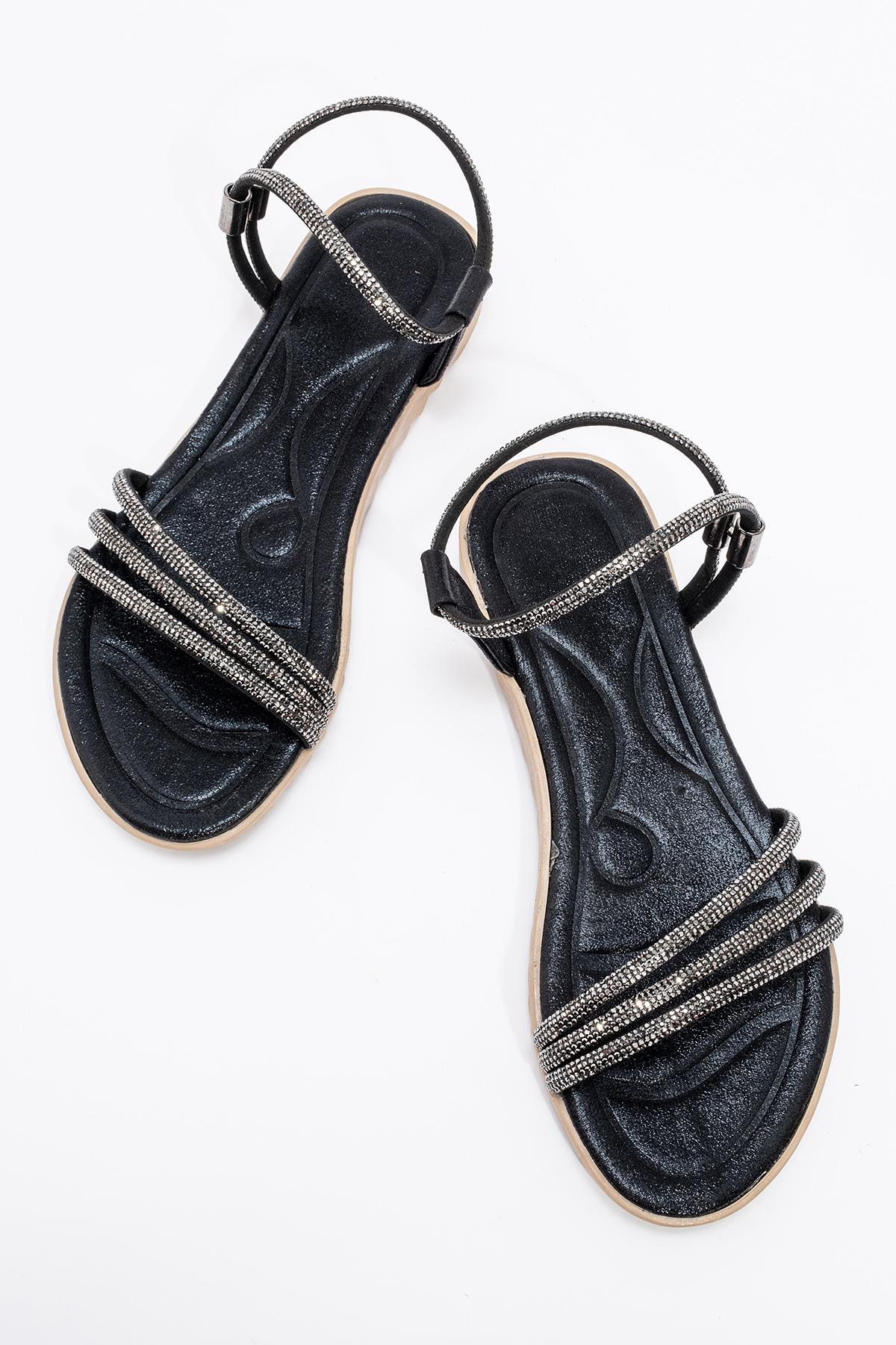 Kadın Taşlı Topuklu Ayakkabı SİYAH - Görsel 6