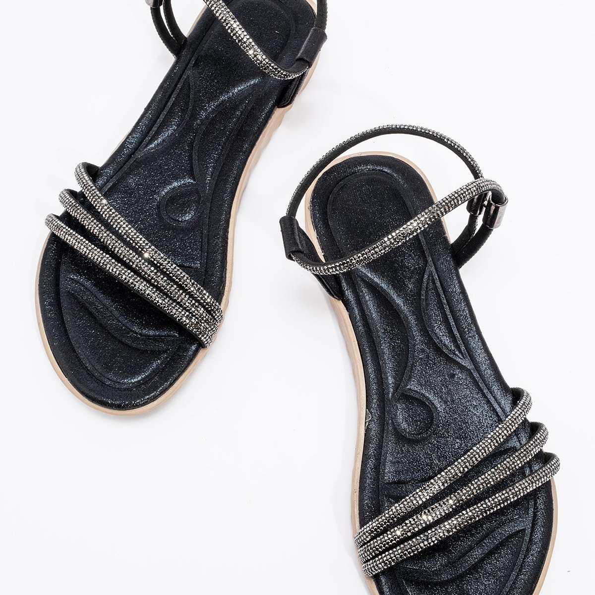 Kadın Taşlı Topuklu Ayakkabı SİYAH - Görsel 7