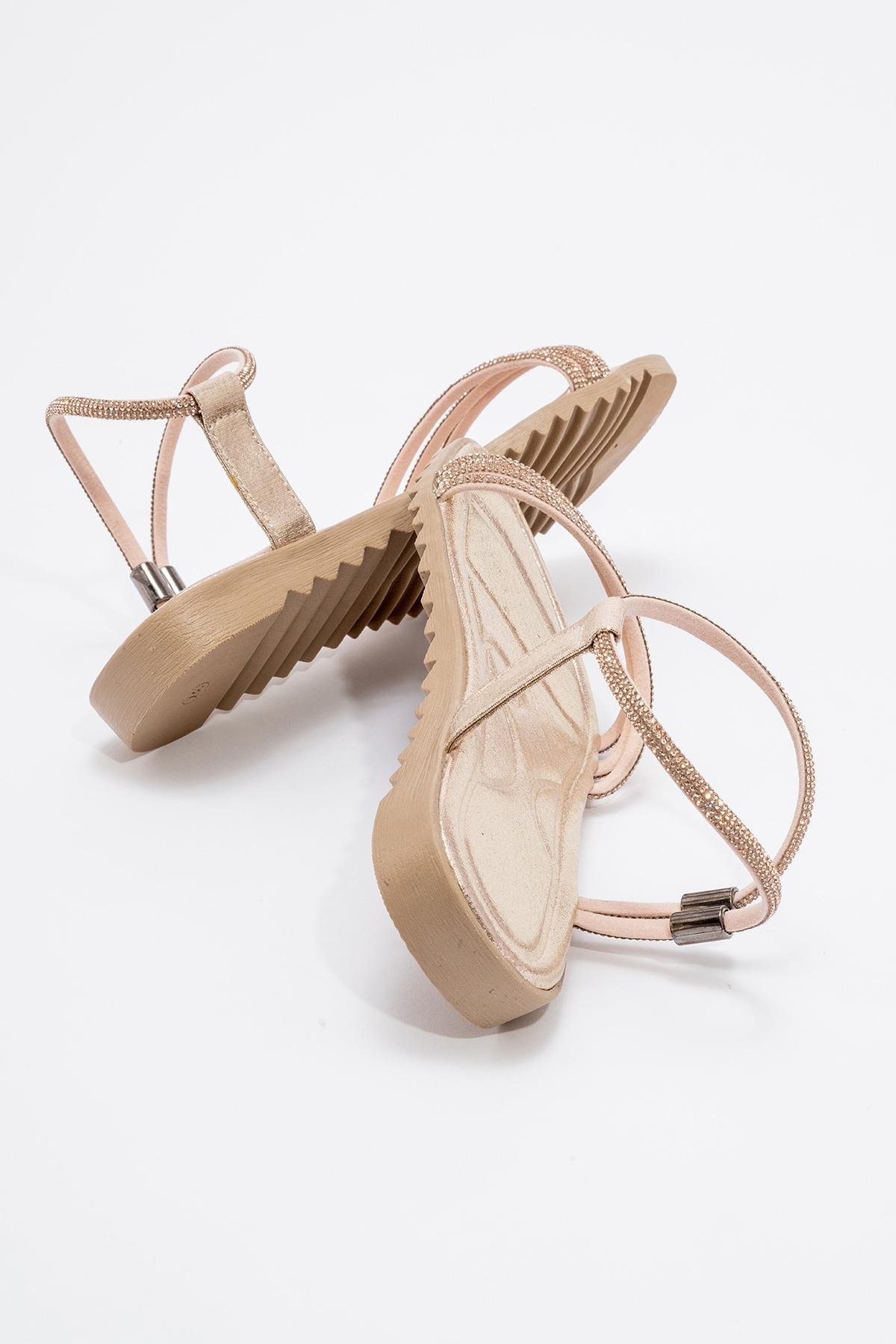 Kadın Taşlı Sandalet BAKIR - Görsel 5