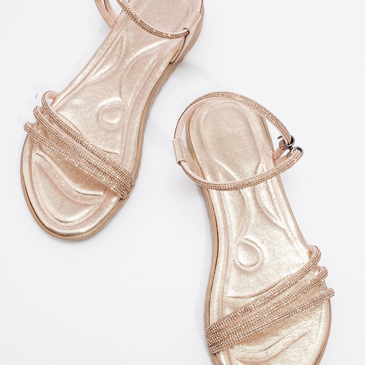 Kadın Taşlı Sandalet BAKIR - Görsel 7