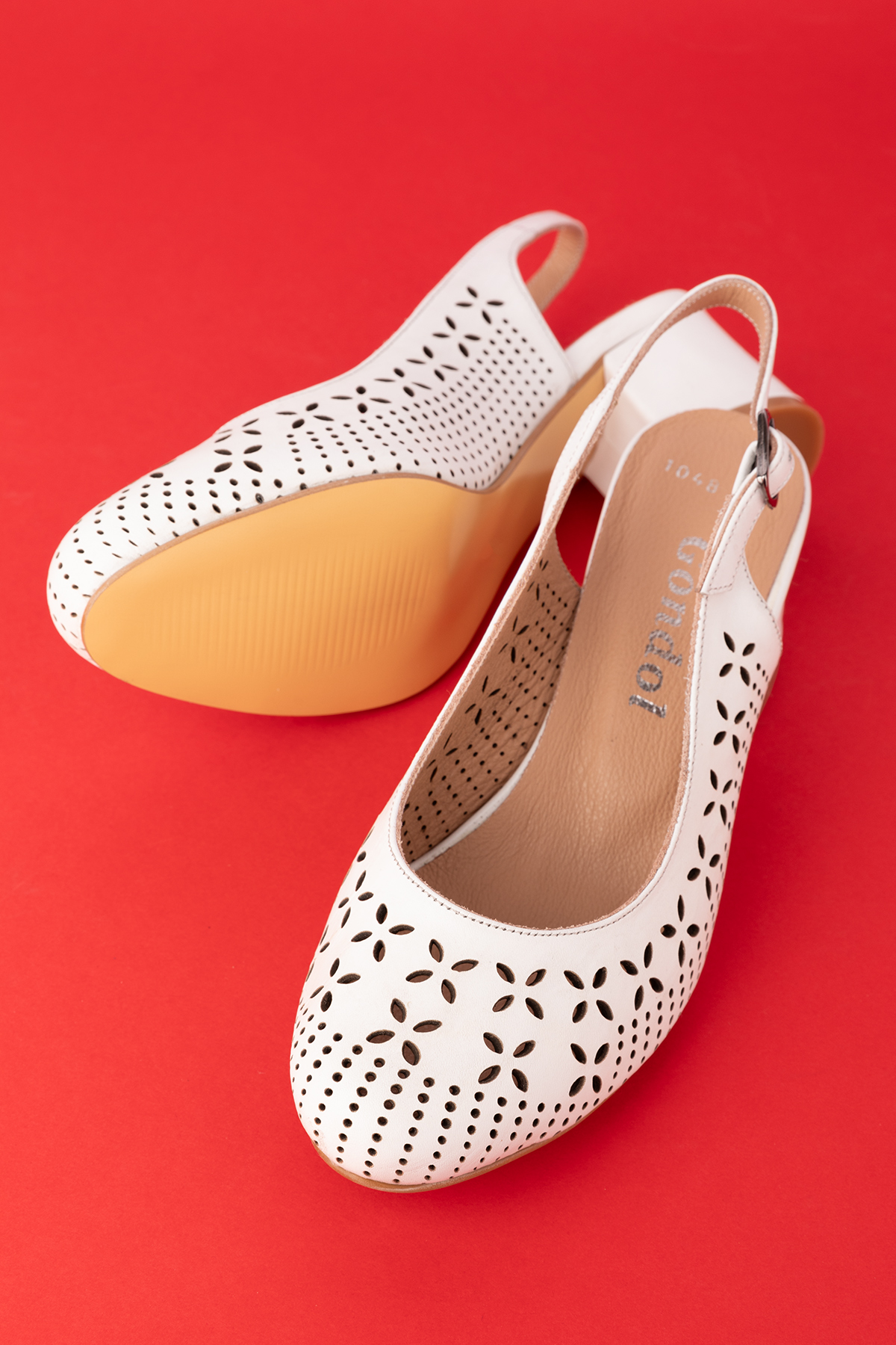 Gondol Hakiki Deri Lazer Kesim Şık Topuklu Ayakkabı şhn.1048 - Görsel 3