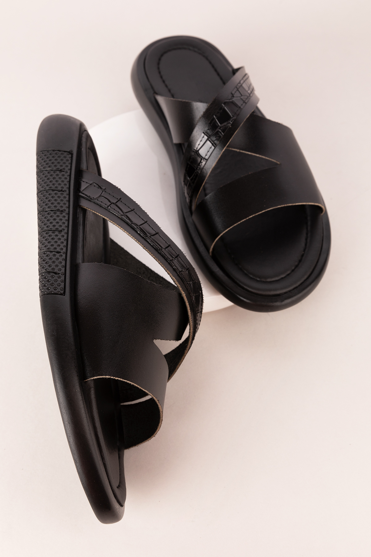 Gondol Erkek Hakiki Deri Terlik esm.409 - Görsel 5