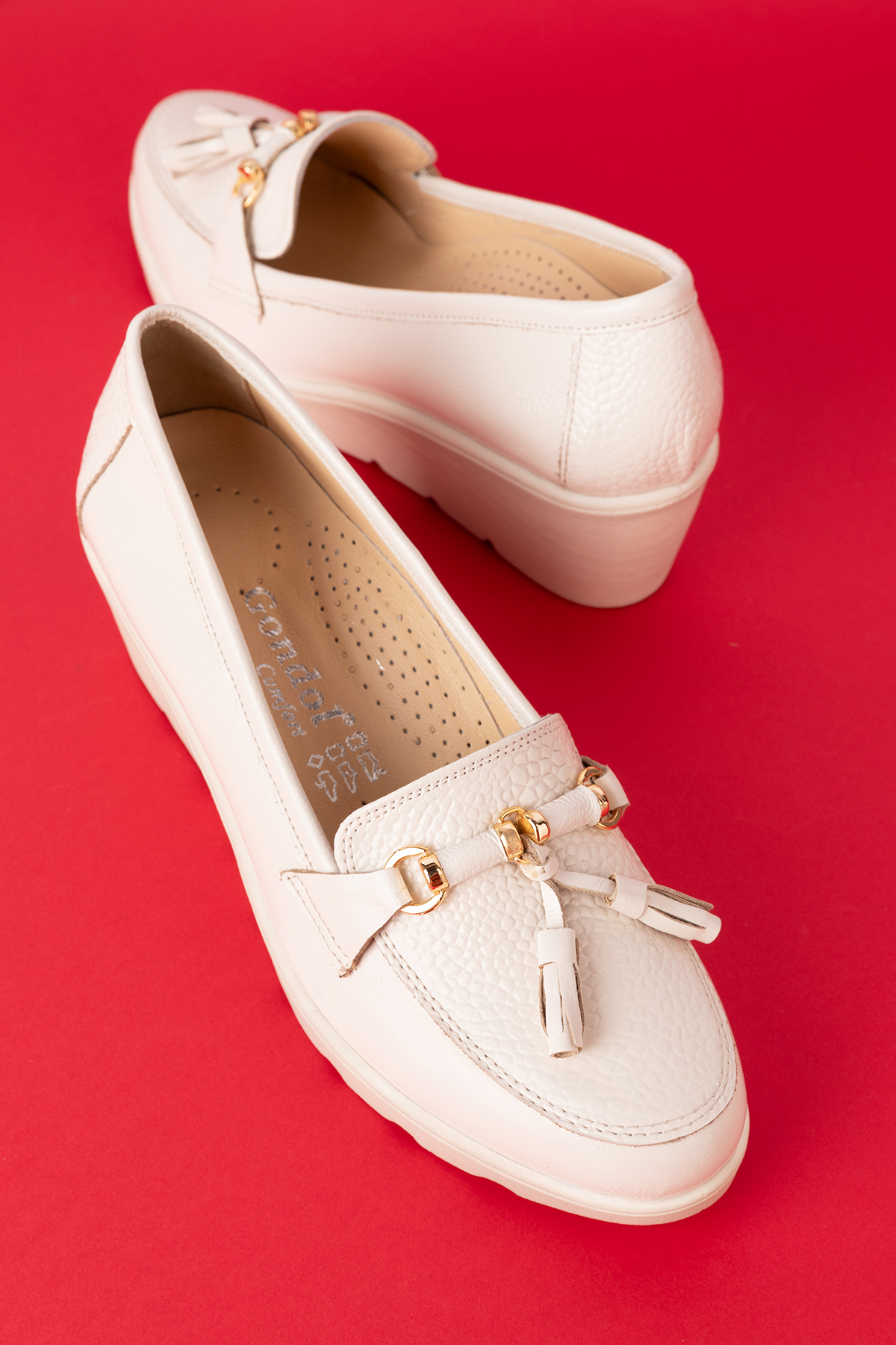 Gondol Kadın Hakiki Deri Dolgu Topuk Rahat Şık Anne Ayakkabısı ell.6821 - Görsel 8