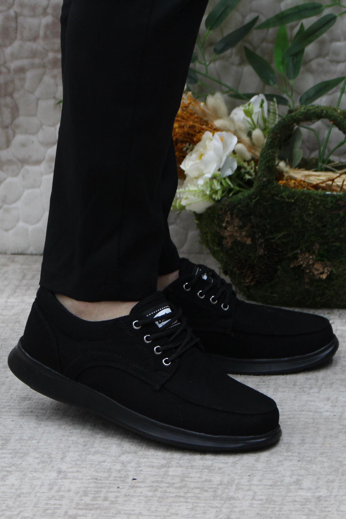 Dks 023 Siyah Hafif Rahat Keten Sneaker Erkek Ayakkabı - Görsel 2