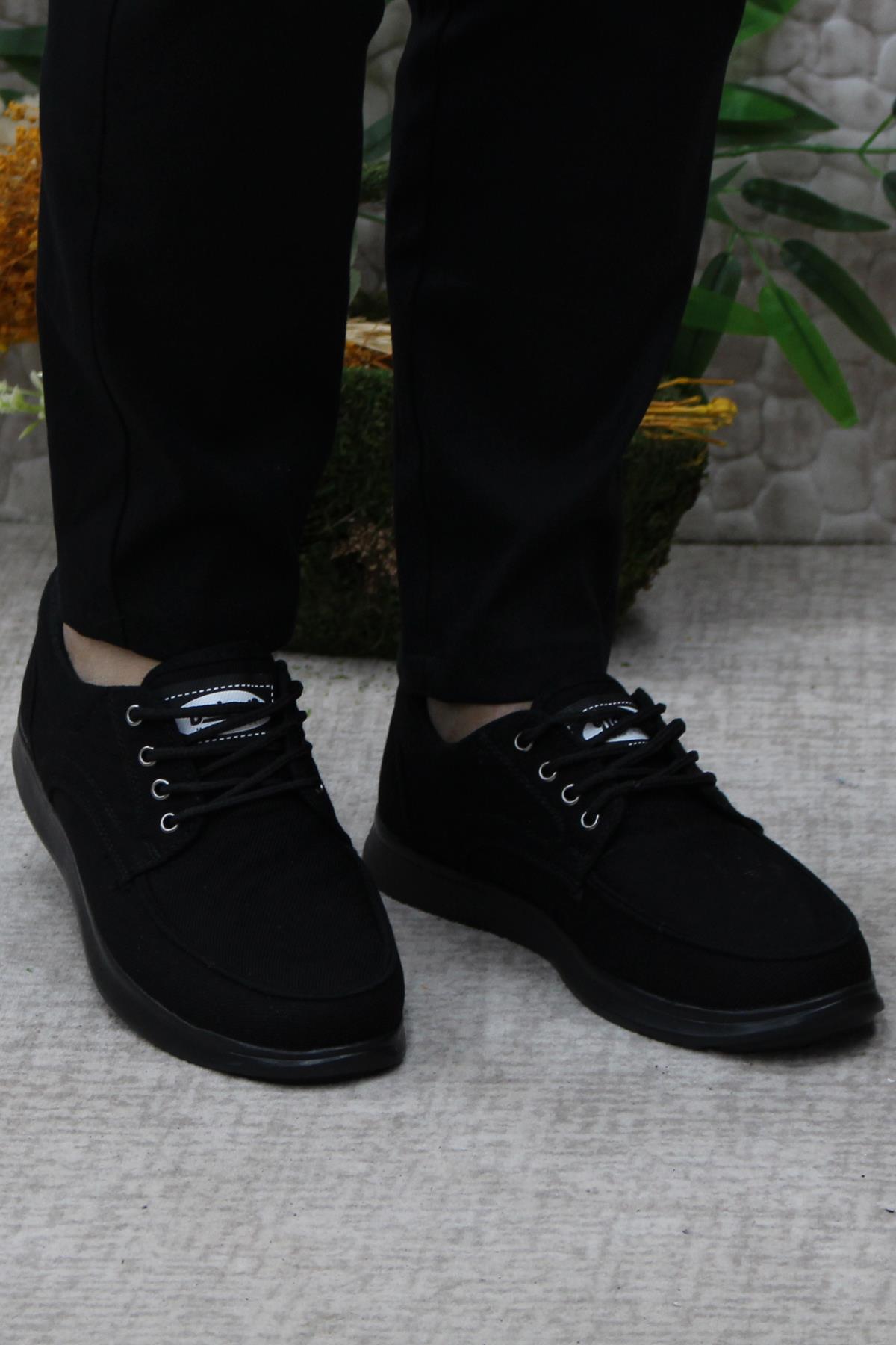 Dks 023 Siyah Hafif Rahat Keten Sneaker Erkek Ayakkabı - Görsel 3