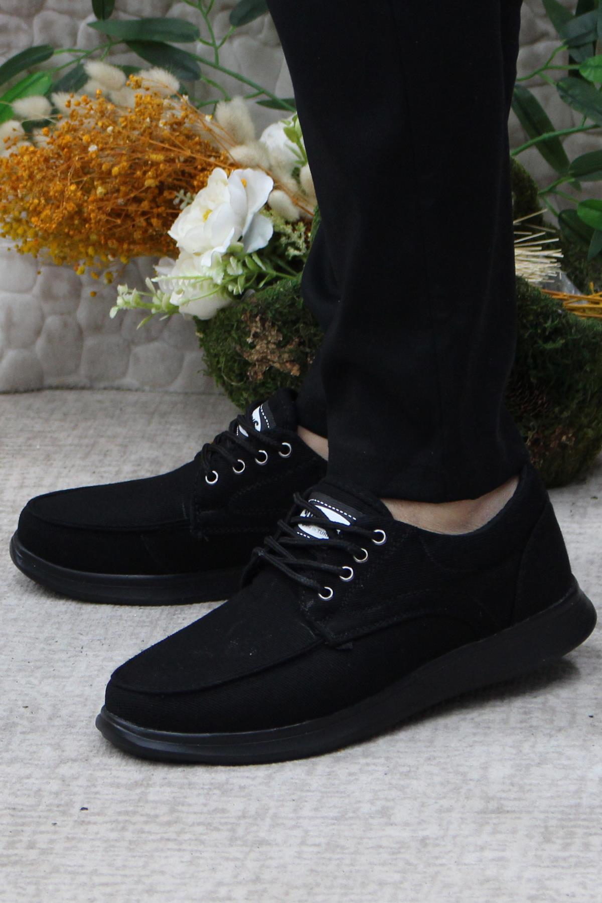 Dks 023 Siyah Hafif Rahat Keten Sneaker Erkek Ayakkabı - Görsel 4