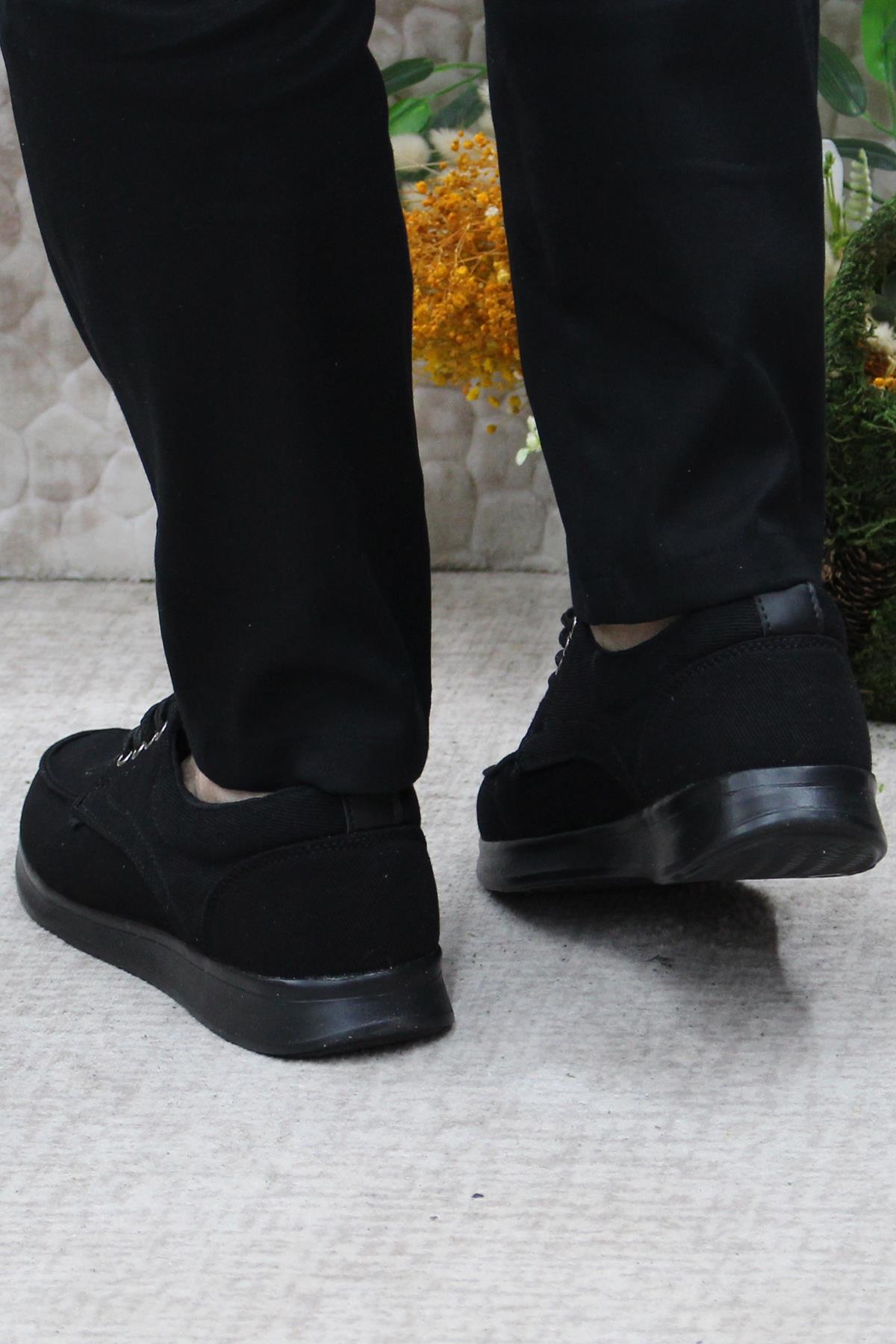 Dks 023 Siyah Hafif Rahat Keten Sneaker Erkek Ayakkabı - Görsel 5