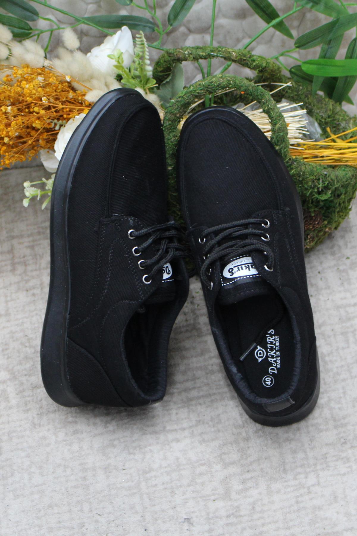 Dks 023 Siyah Hafif Rahat Keten Sneaker Erkek Ayakkabı - Görsel 7