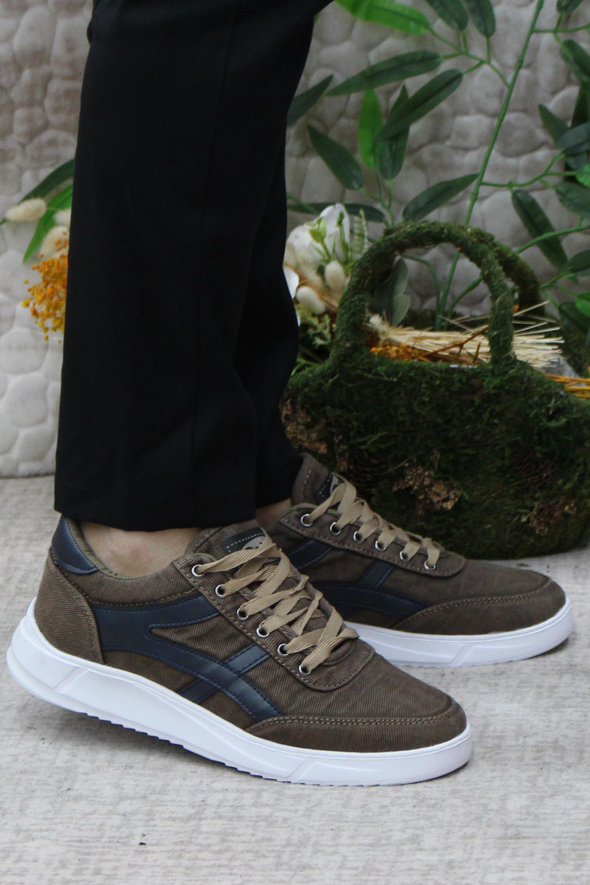 Dks 2004 Vizon Hafif Rahat Keten Sneaker Erkek Ayakkabı - Görsel 2