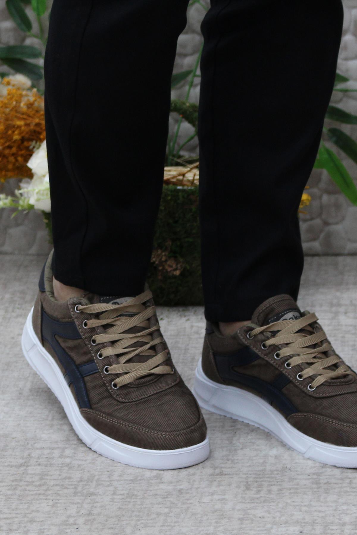 Dks 2004 Vizon Hafif Rahat Keten Sneaker Erkek Ayakkabı - Görsel 3