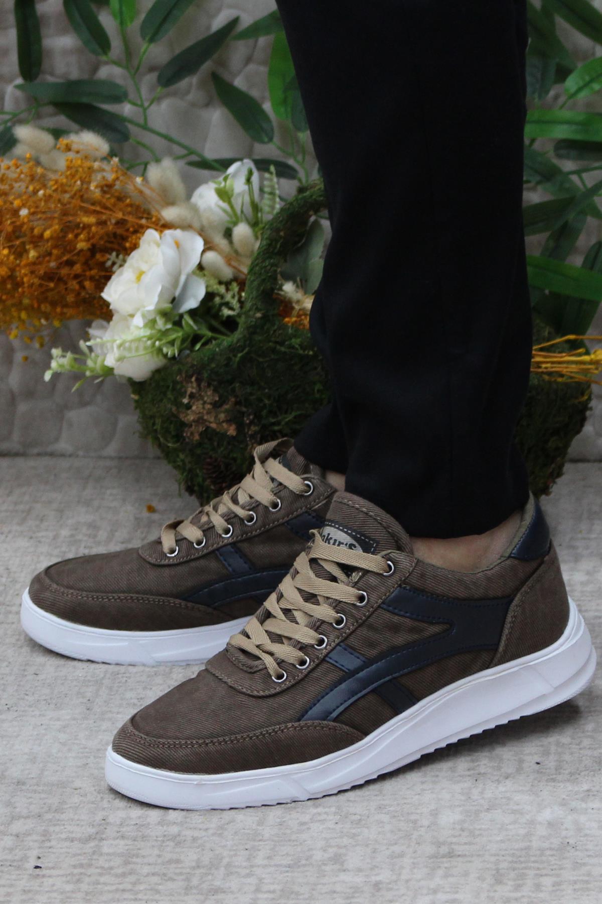 Dks 2004 Vizon Hafif Rahat Keten Sneaker Erkek Ayakkabı - Görsel 4