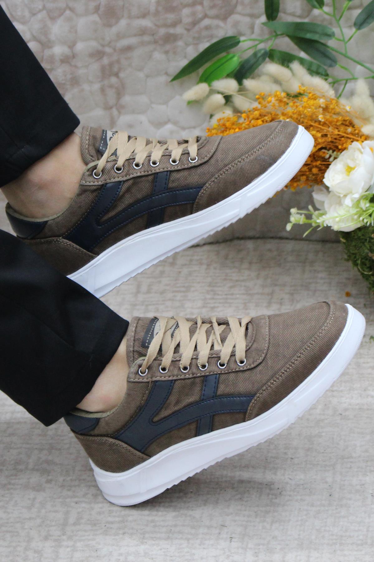 Dks 2004 Vizon Hafif Rahat Keten Sneaker Erkek Ayakkabı - Görsel 6