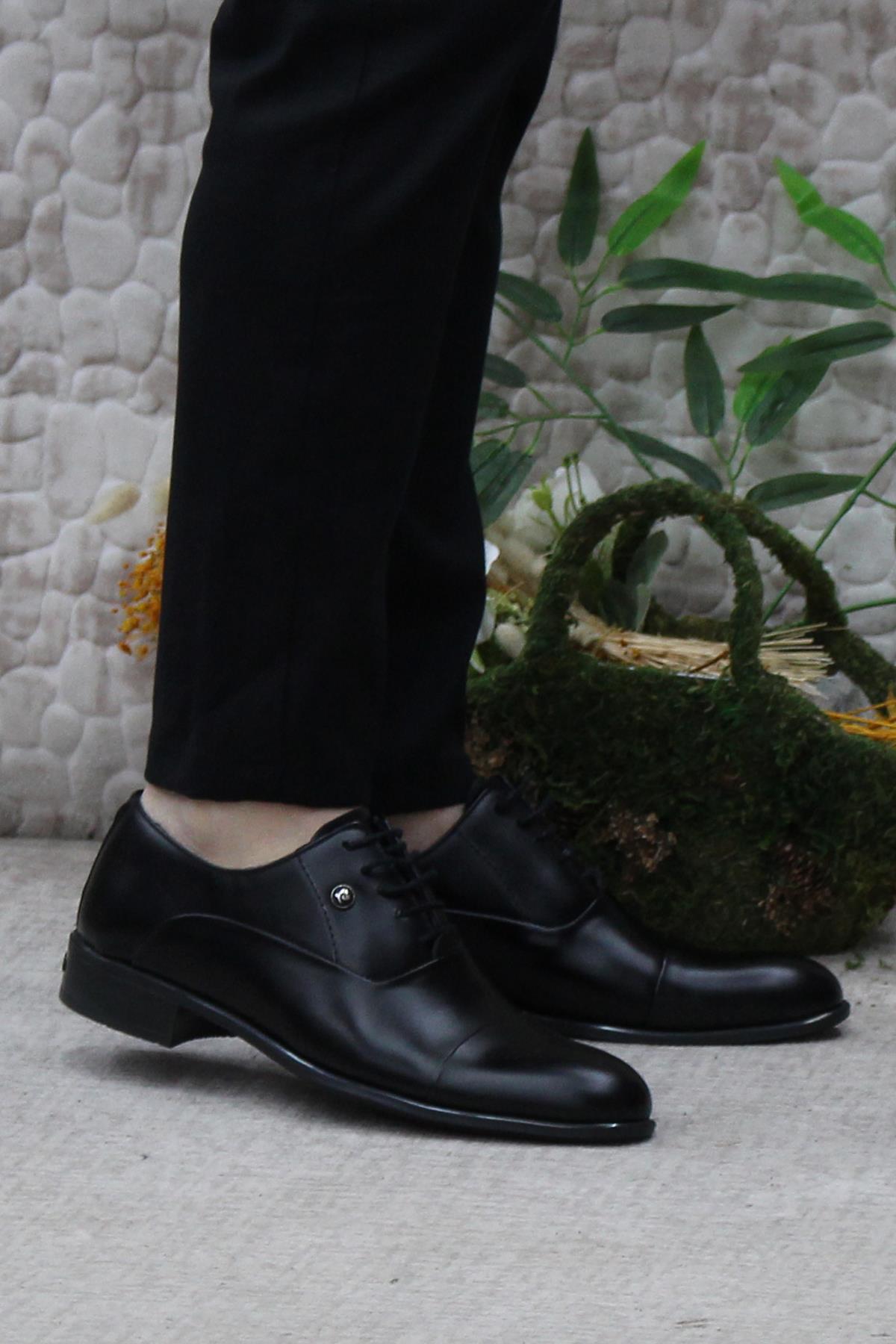 70PC20 Siyah Açma Damat Ayakkabısı Takım Ayakkabısı Erkek Klasik Ayakkabı - Görsel 2