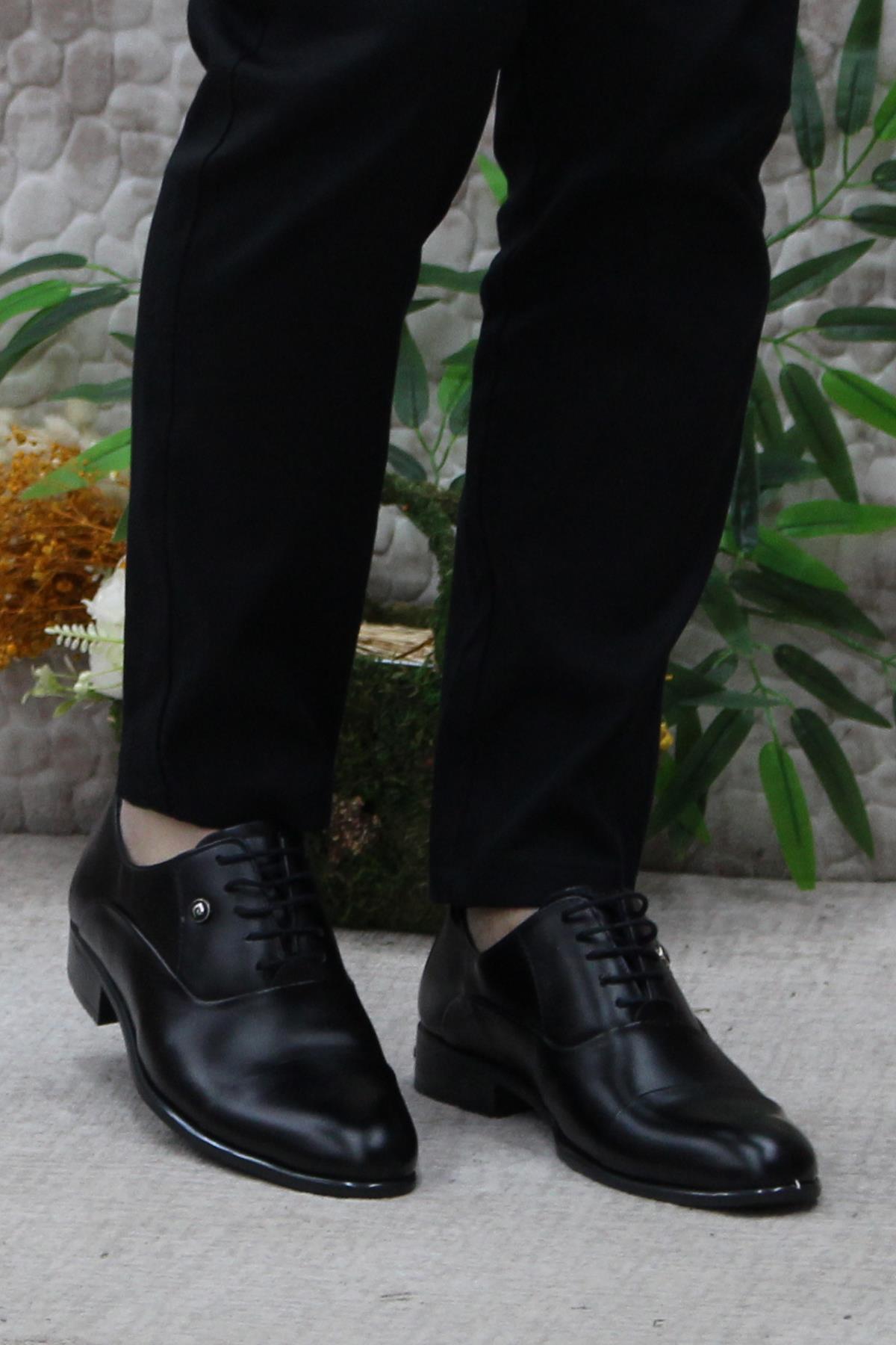 70PC20 Siyah Açma Damat Ayakkabısı Takım Ayakkabısı Erkek Klasik Ayakkabı - Görsel 3