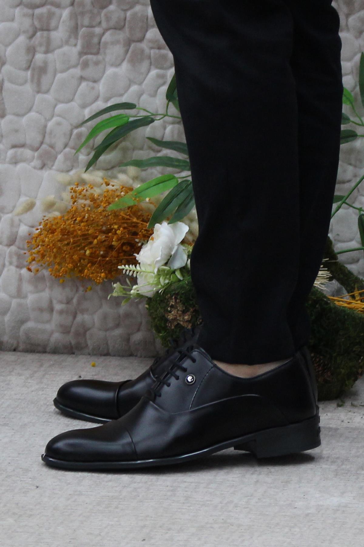 70PC20 Siyah Açma Damat Ayakkabısı Takım Ayakkabısı Erkek Klasik Ayakkabı - Görsel 4