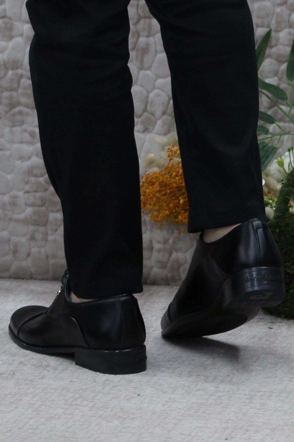 70PC20 Siyah Açma Damat Ayakkabısı Takım Ayakkabısı Erkek Klasik Ayakkabı - Görsel 5