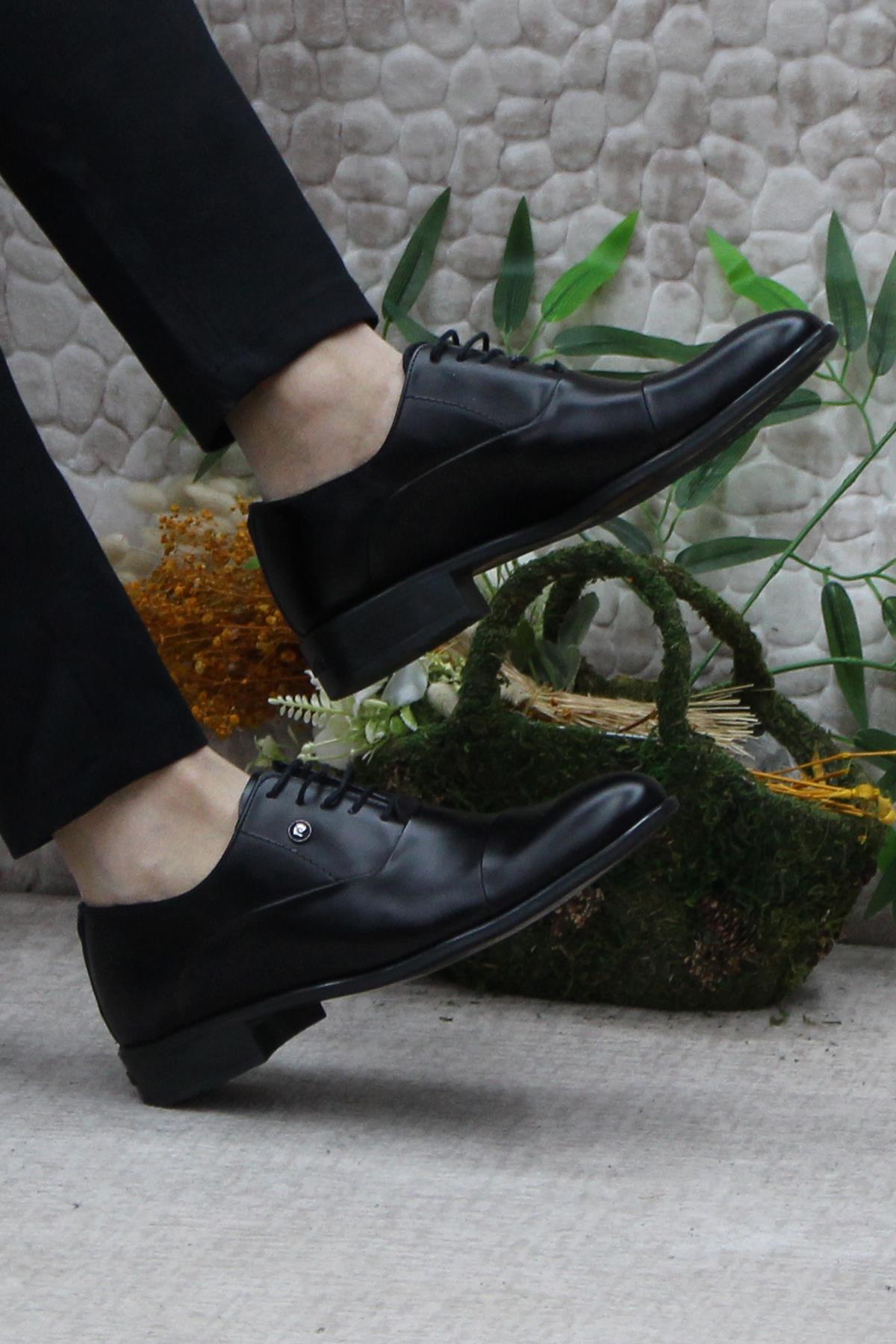 70PC20 Siyah Açma Damat Ayakkabısı Takım Ayakkabısı Erkek Klasik Ayakkabı - Görsel 6