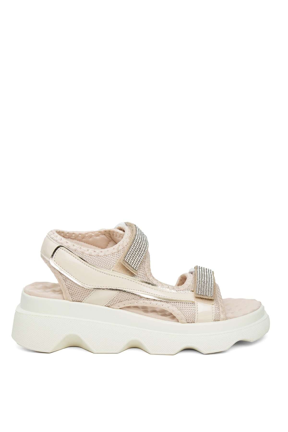 Zeyn 7901C Kadın Dolgu Topuk Sandalet Pudra - Görsel 2