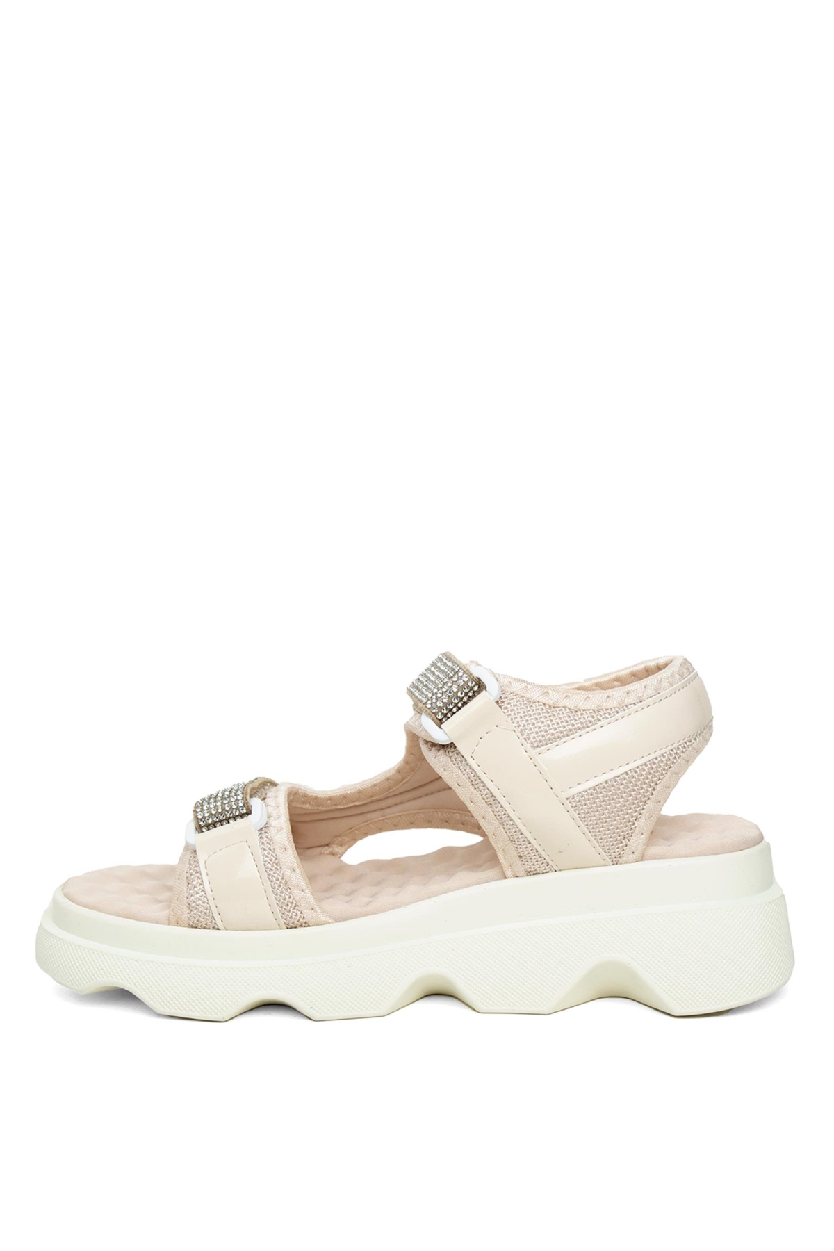 Zeyn 7901C Kadın Dolgu Topuk Sandalet Pudra - Görsel 4