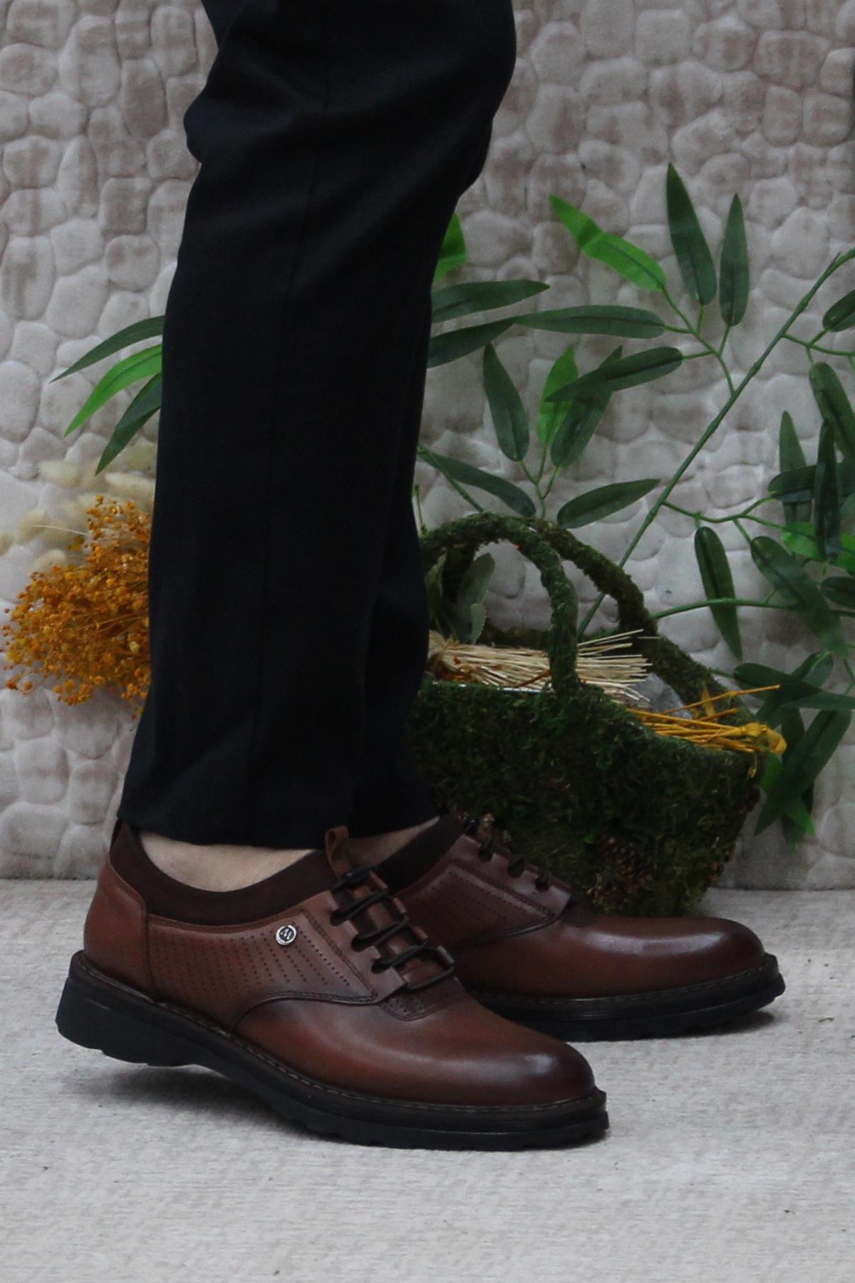 185 Taba Marrka Hakiki Deri Erkek Ayakkabı - Görsel 2