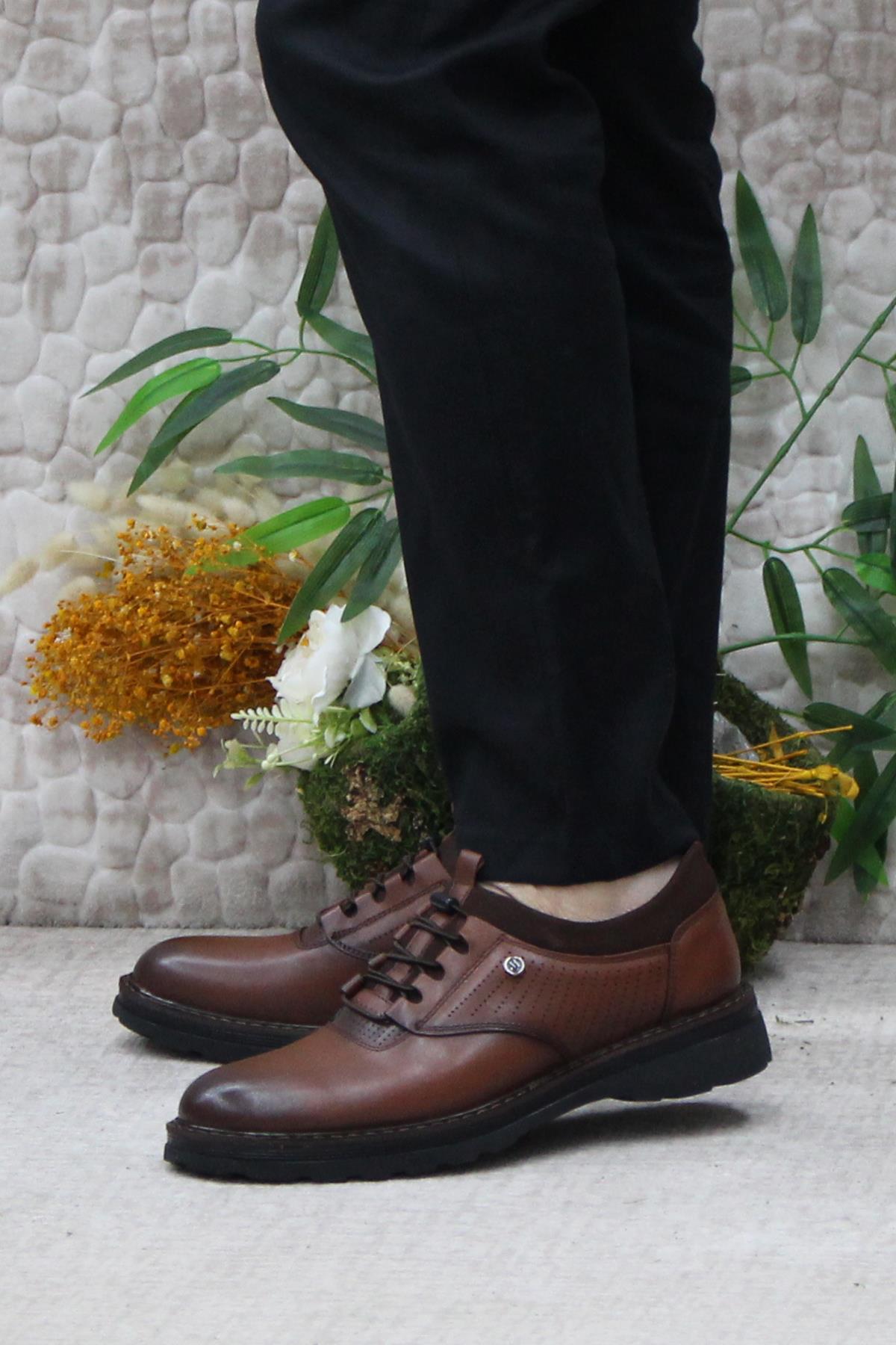 185 Taba Marrka Hakiki Deri Erkek Ayakkabı - Görsel 4