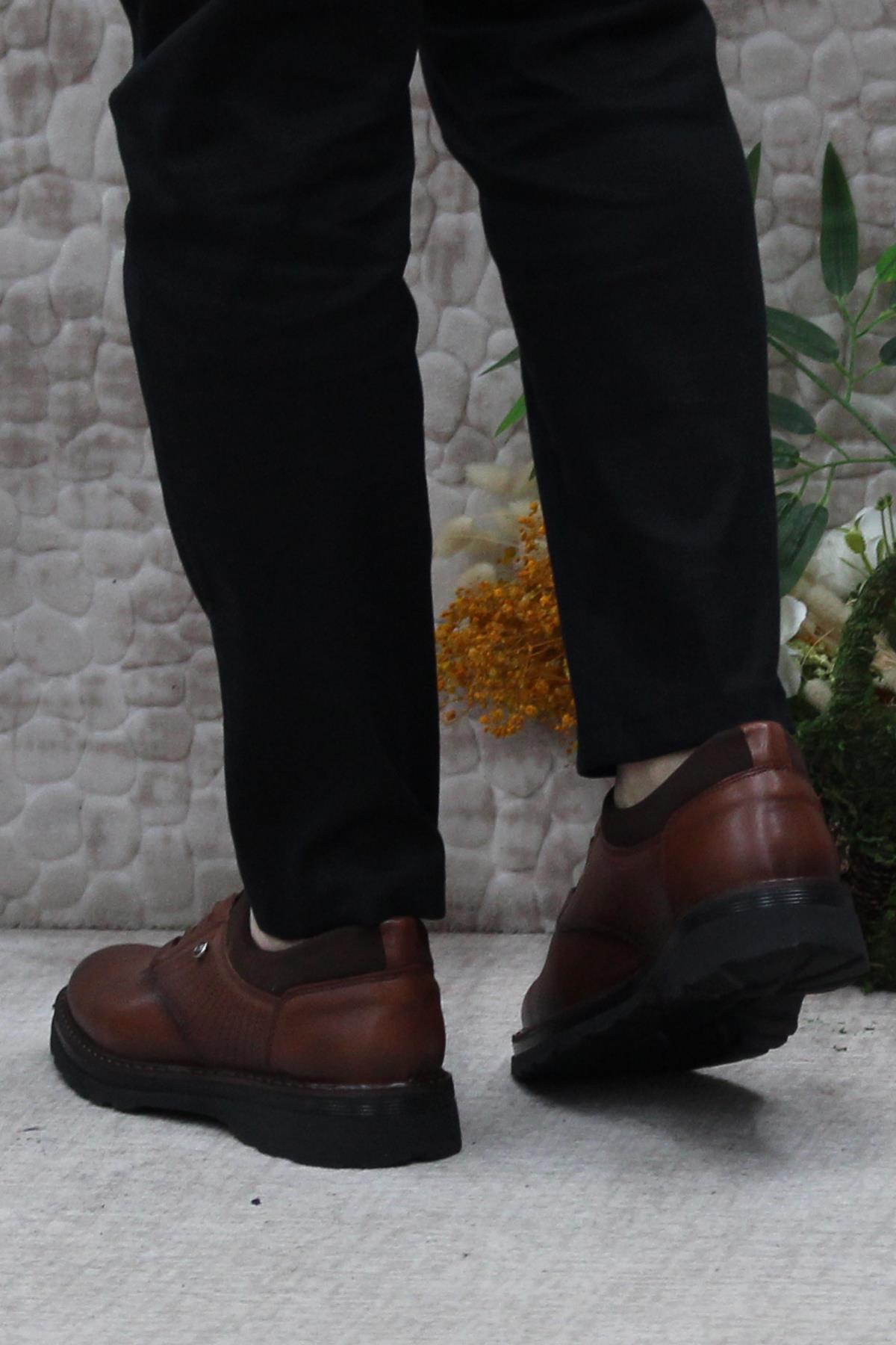 185 Taba Marrka Hakiki Deri Erkek Ayakkabı - Görsel 5