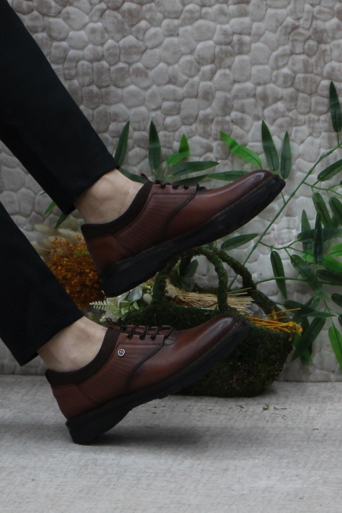 185 Taba Marrka Hakiki Deri Erkek Ayakkabı - Görsel 6