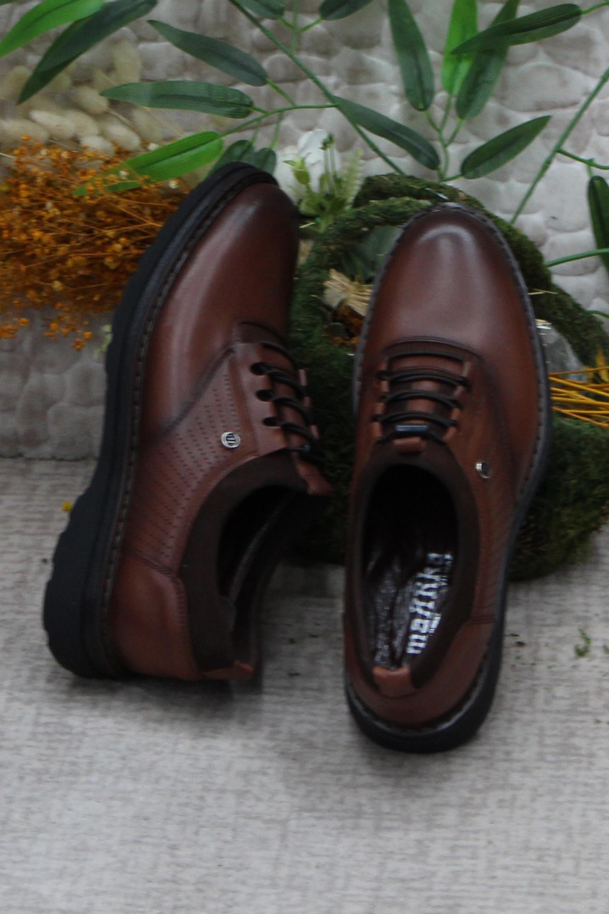 185 Taba Marrka Hakiki Deri Erkek Ayakkabı - Görsel 7