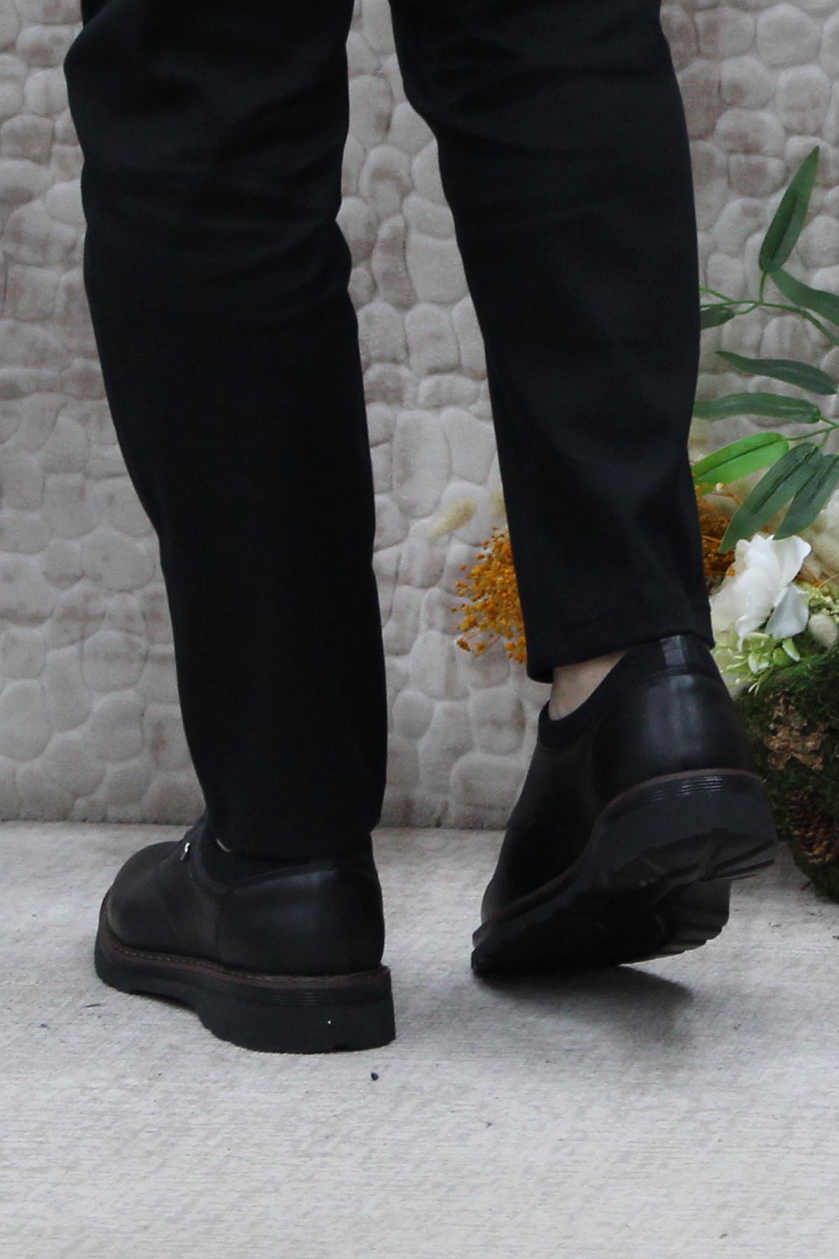 185 Siyah Marrka Hakiki Deri Erkek Ayakkabı - Görsel 5