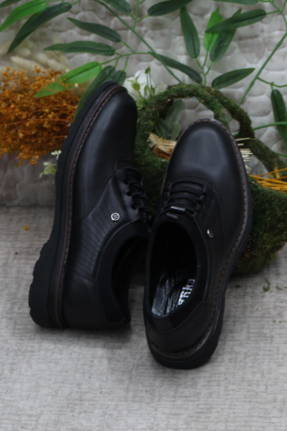 185 Siyah Marrka Hakiki Deri Erkek Ayakkabı - Görsel 7