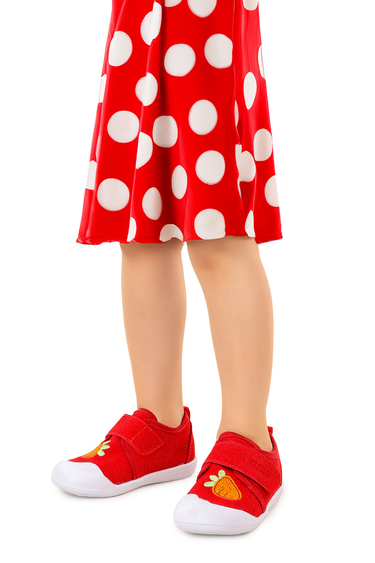 Strawberry Cırtlı Kız Bebek İlk Adım Panduf Ayakkabı Kırmızı - Görsel 3