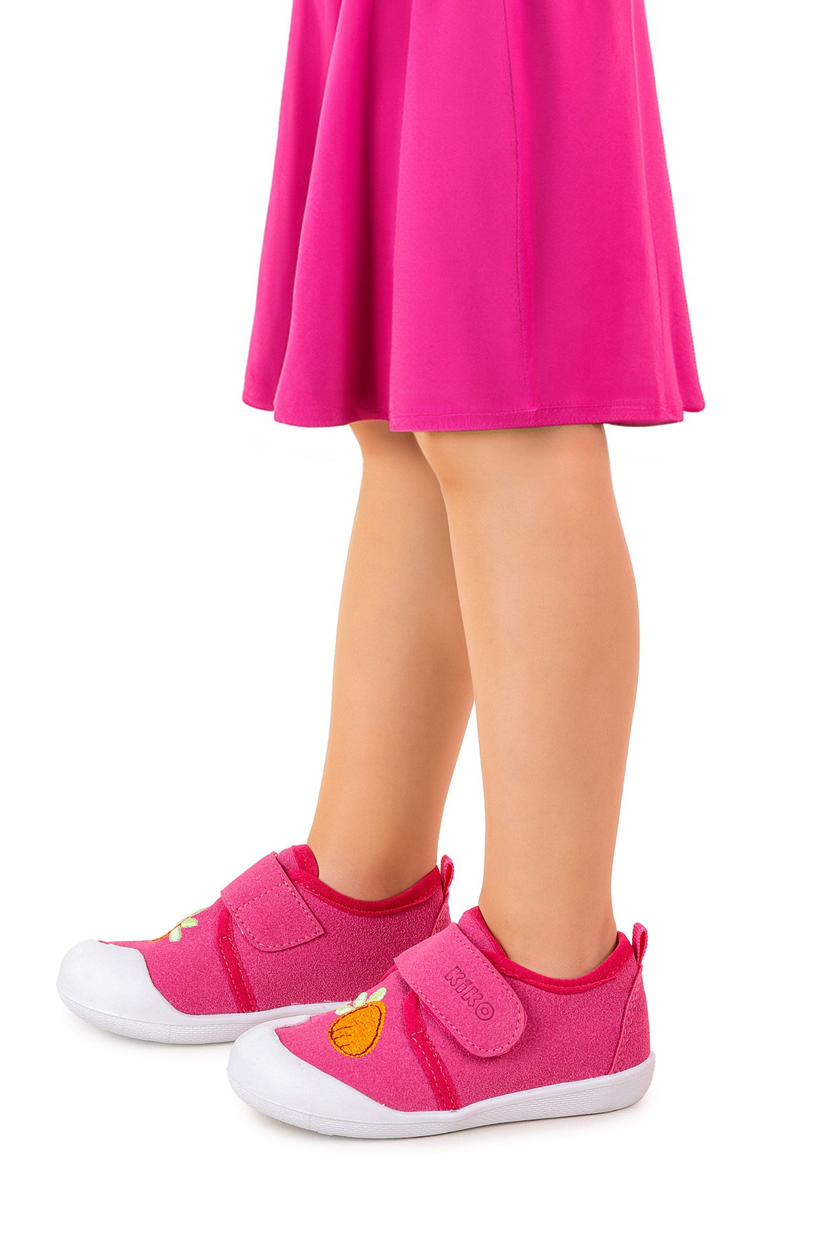 Strawberry Cırtlı Kız Bebek İlk Adım Panduf Ayakkabı Fuşya - Görsel 3