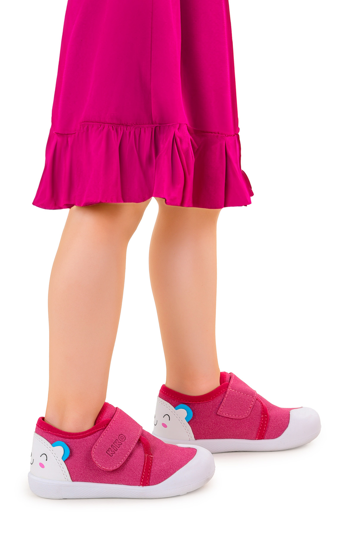 Catly Cırtlı Kız Bebek İlk Adım Panduf Ayakkabı Fuşya - Görsel 2