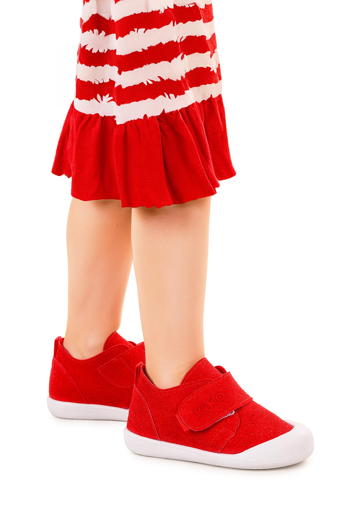 Daffy Cırtlı Kız Bebek İlk Adım Panduf Ayakkabı Kırmızı - Görsel 2