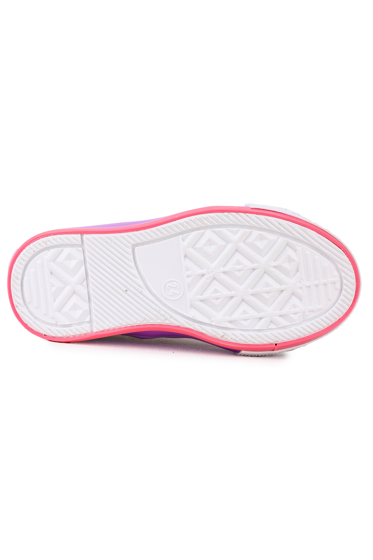 Tinna Bağcıklı Kız Bebek Boğazlı Keten Spor Ayakkabı Beyaz - Pembe - Görsel 7