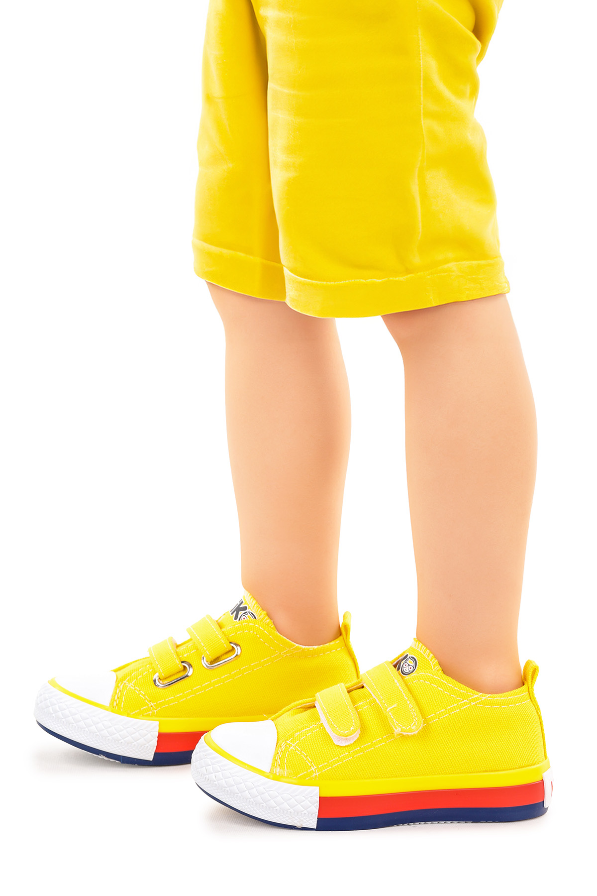 Linen Cırtlı Erkek Bebek Keten Spor Ayakkabı Sarı - Görsel 3