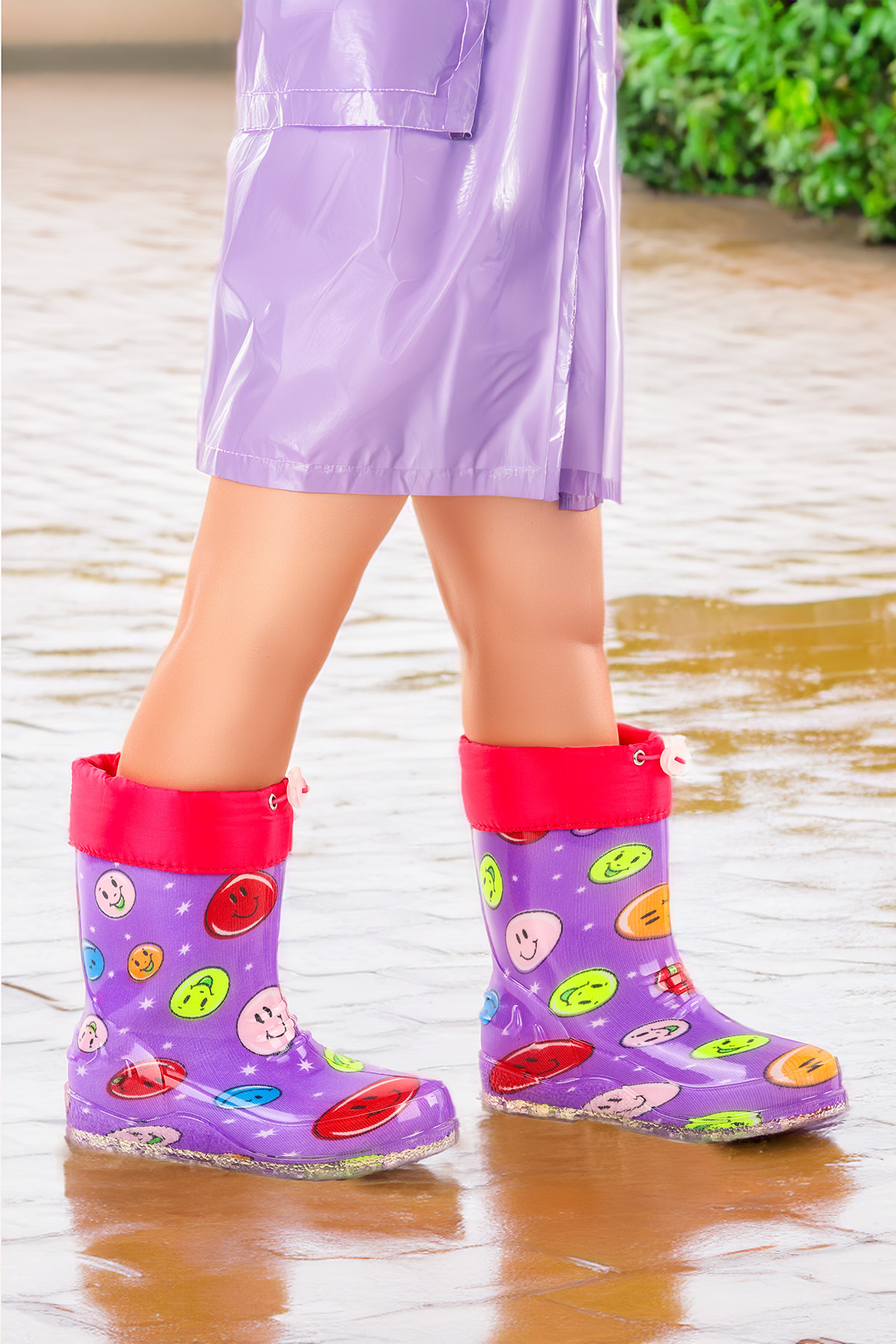 Savana Su Geçirmez Kız Çocuk Yağmur Çizmesi Mor - Görsel 2