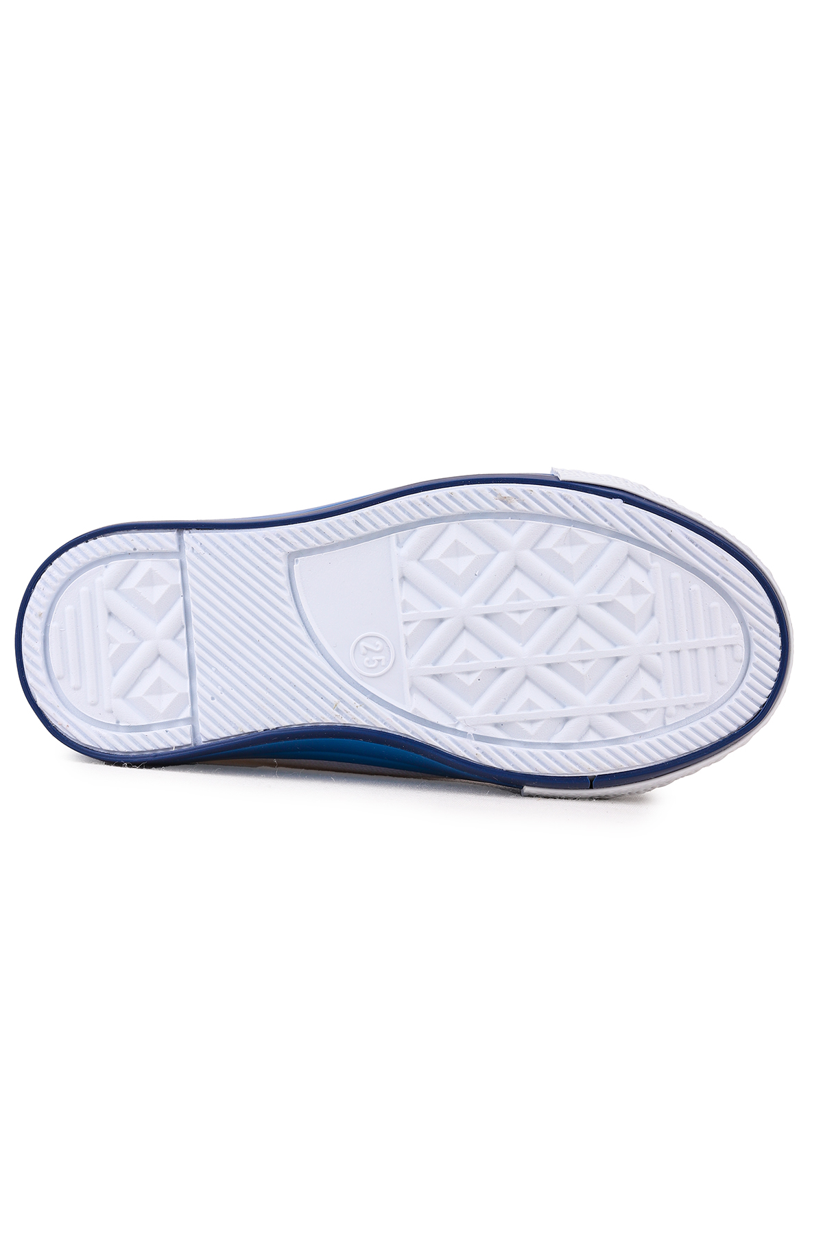 Linen Cırtlı Erkek Bebek Keten Spor Ayakkabı Beyaz - Mavi - Görsel 7